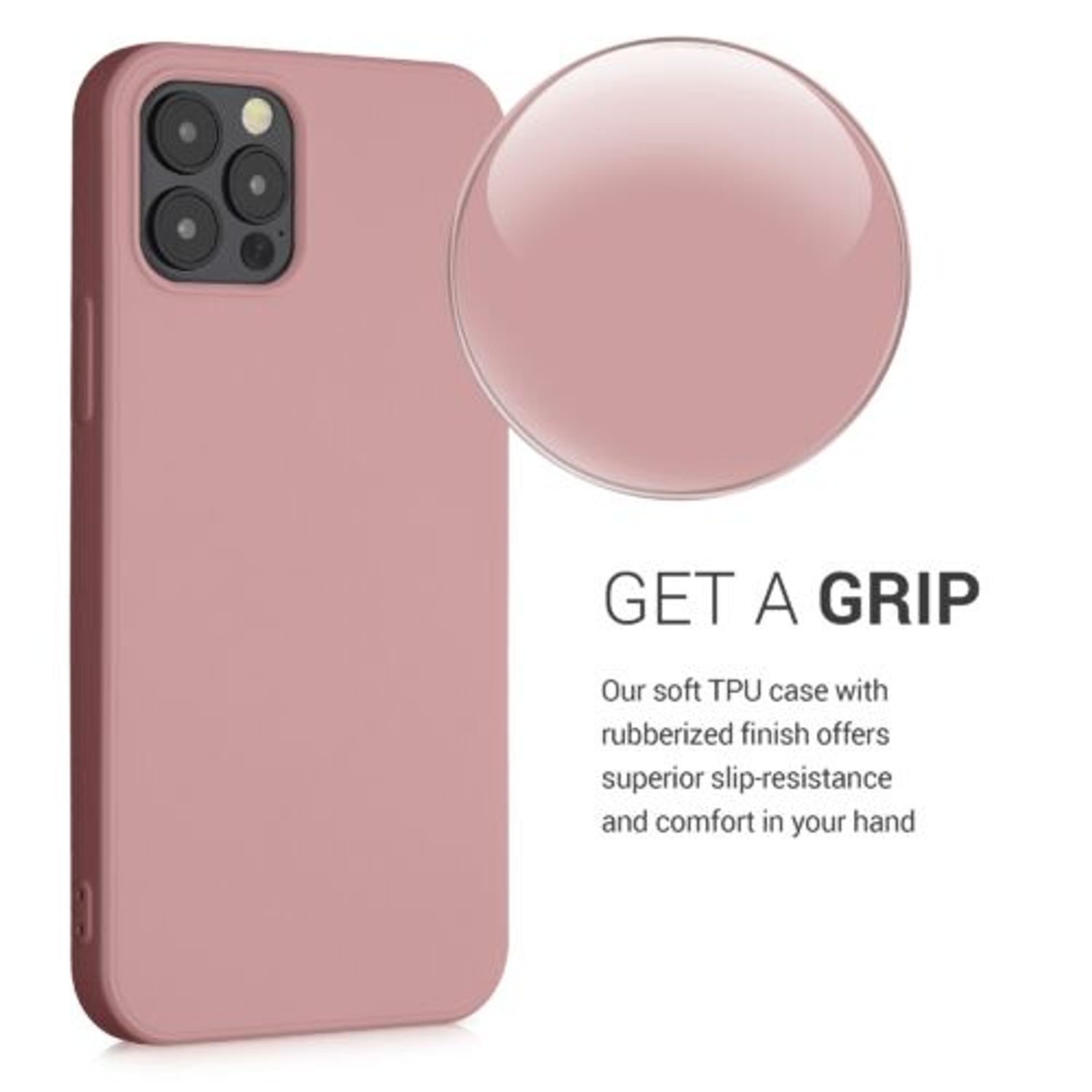 Husa pentru Apple iPhone 12/iPhone 12 Pro, Silicon, Roz, 53844.193, Kwmobile fotografia produsului View 5 L
