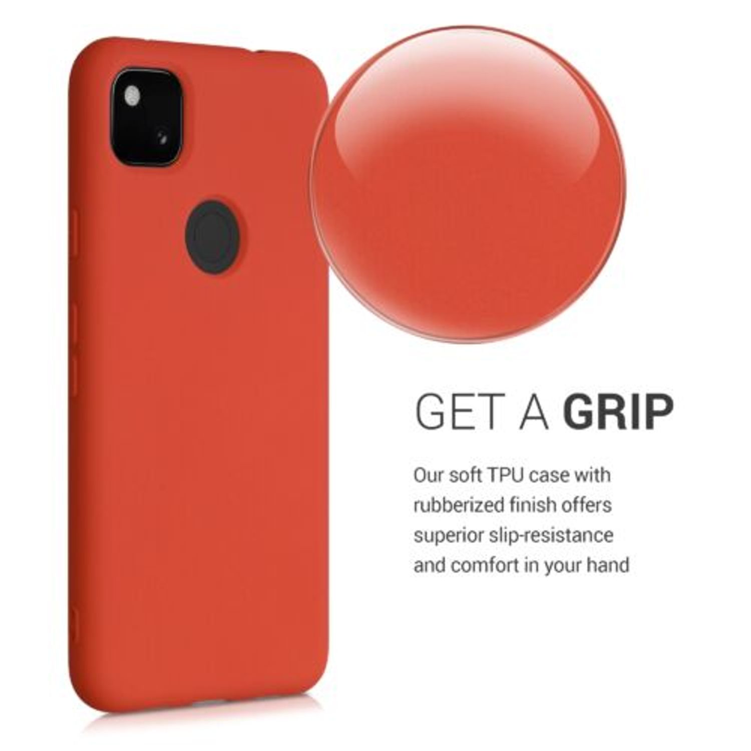 Husa pentru Google Pixel 4a, Silicon, Portocaliu, 52622.218, Kwmobile fotografia produsului View 5 L