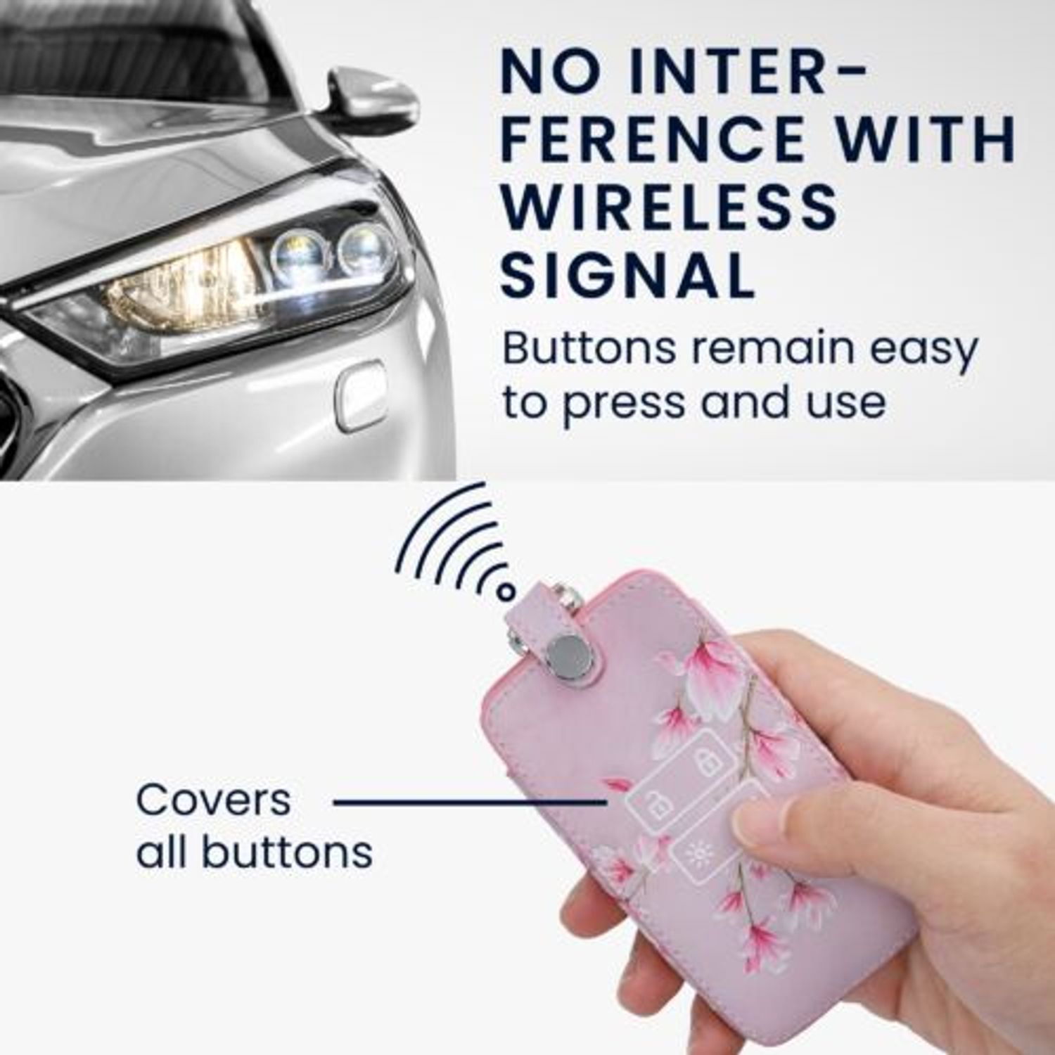 Husa Cheie Auto pentru Renault/Dacia, 4 Butoane, Keyless Go, Kwmobile, Piele ecologica, Roz, 44637.48 fotografia produsului View 8 L