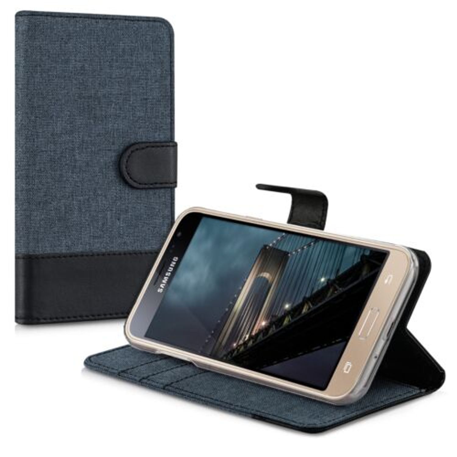 Husa pentru Samsung Galaxy J3 (2016), Textil, Albastru, 38157.17 fotografia produsului View 2 L