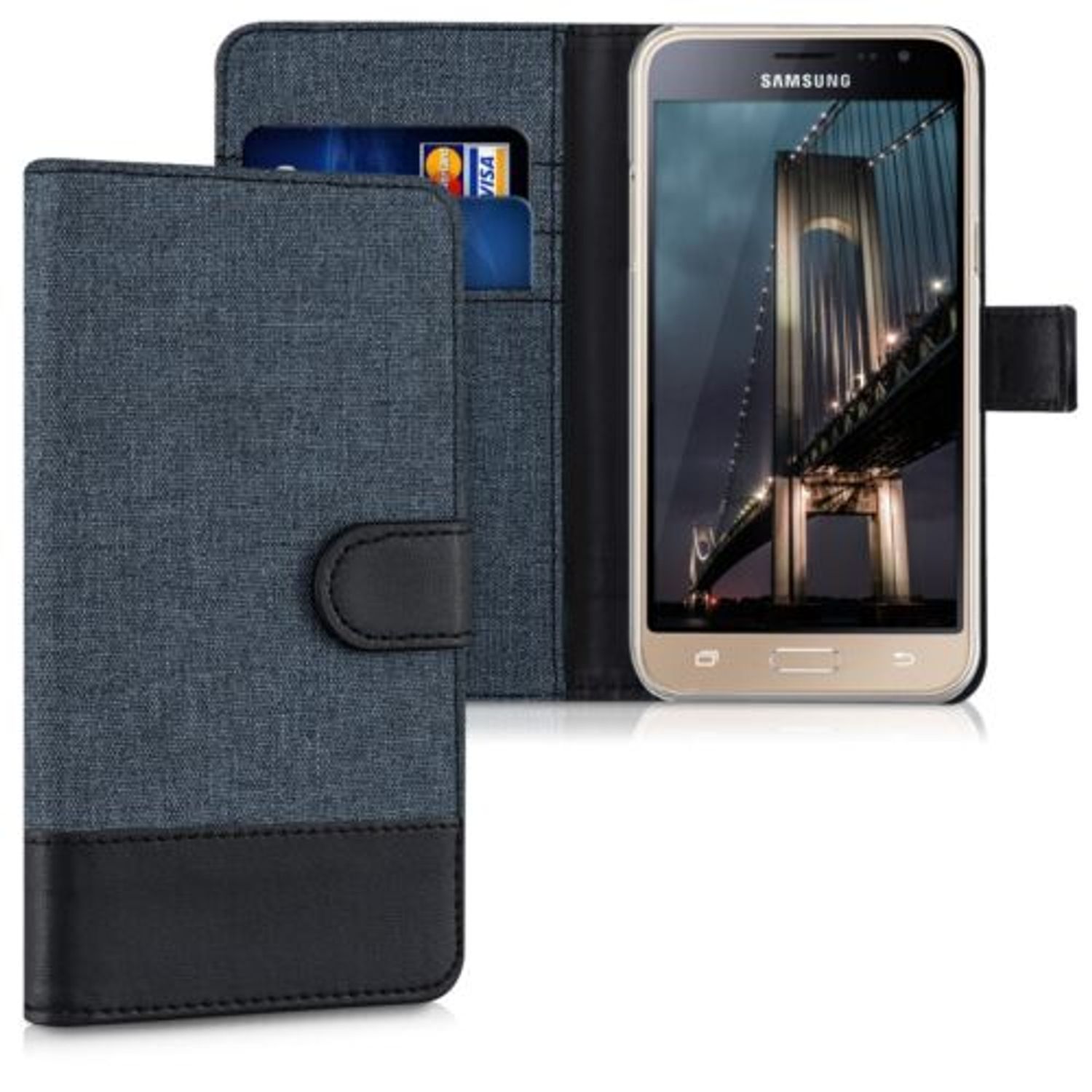 Husa pentru Samsung Galaxy J3 (2016), Textil, Albastru, 38157.17 fotografia produsului
