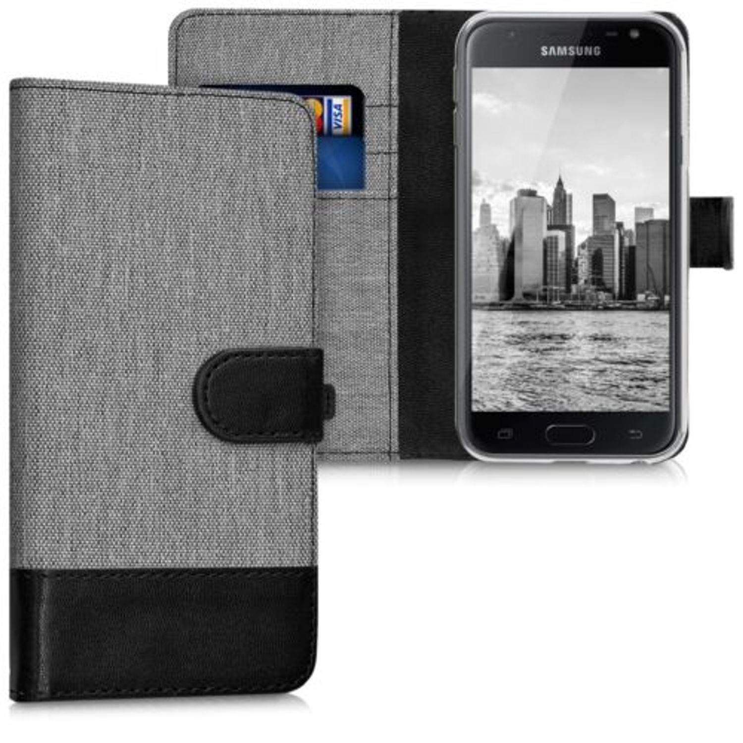 Husa pentru Samsung Galaxy J3 (2017), Textil, Gri, 41030.22 fotografia produsului