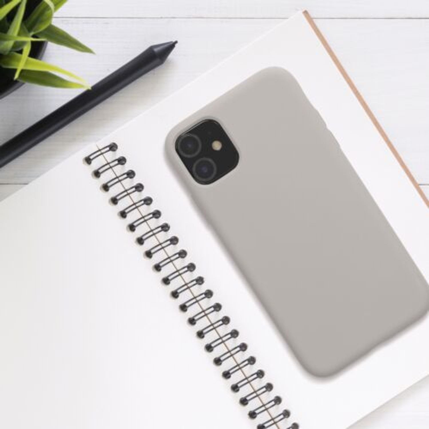 Husa Kwmobile pentru Apple iPhone 11, Silicon, Gri, 50791.43 fotografia produsului View 2 L