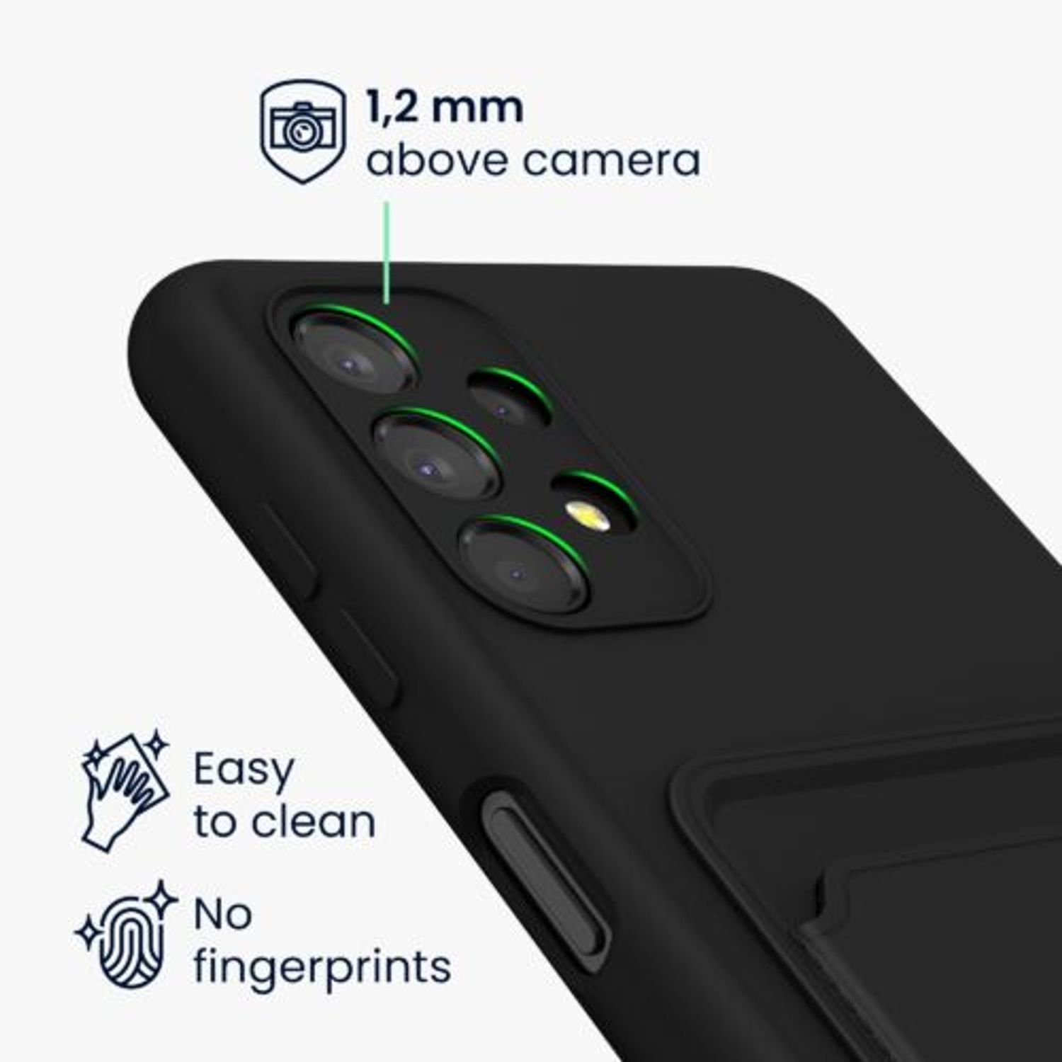 Husa Kwmobile pentru Samsung Galaxy A13, Silicon, Negru, 58144.01 fotografia produsului View 3 L