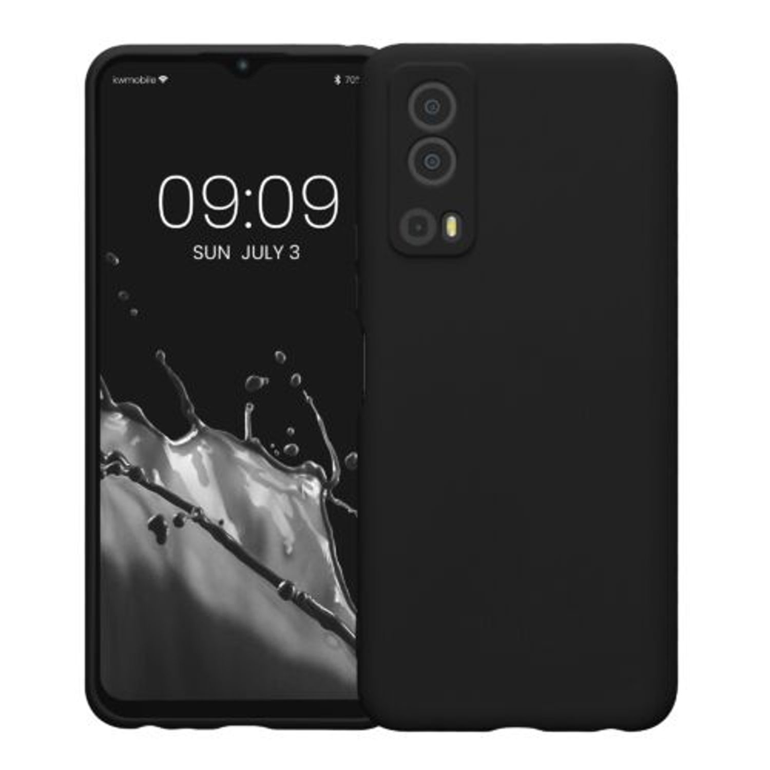 Husa Kwmobile pentru Vivo Y72 5G, Silicon, Negru, 59095.01 fotografia produsului