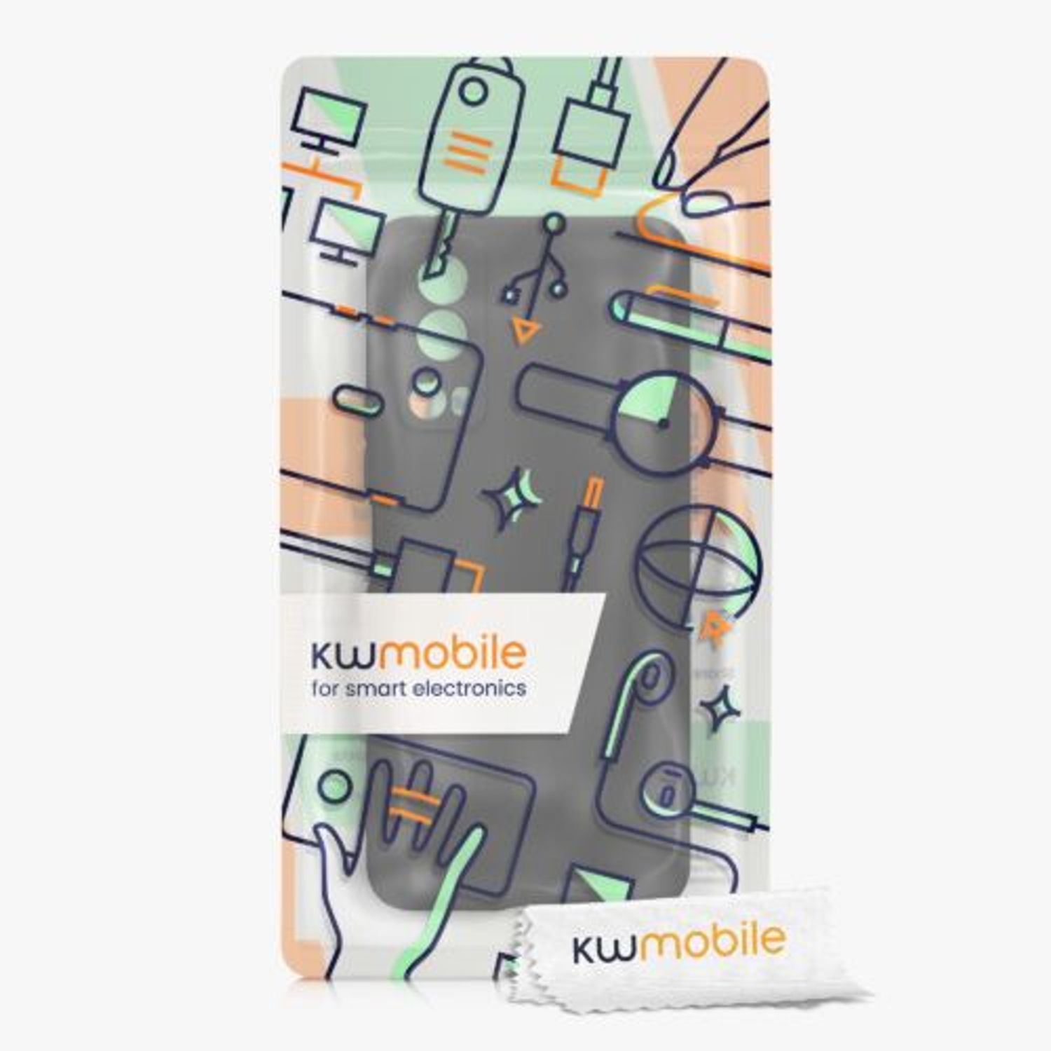 Husa Kwmobile pentru Vivo Y72 5G, Silicon, Negru, 59095.01 fotografia produsului View 6 L