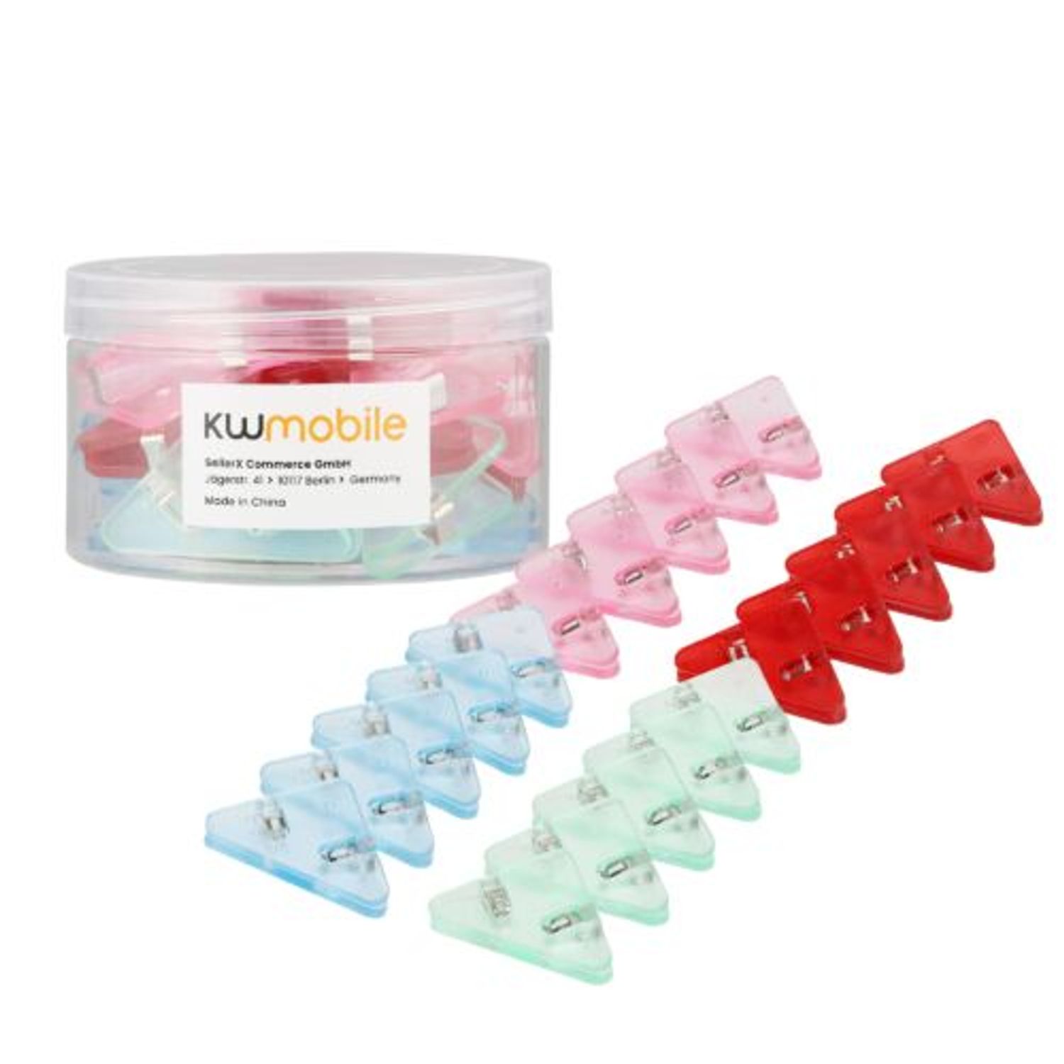 Set 20 Clipsuri pentru documente, Kwmobile, Multicolor, Plastic, 58942.03 fotografia produsului View 2 L