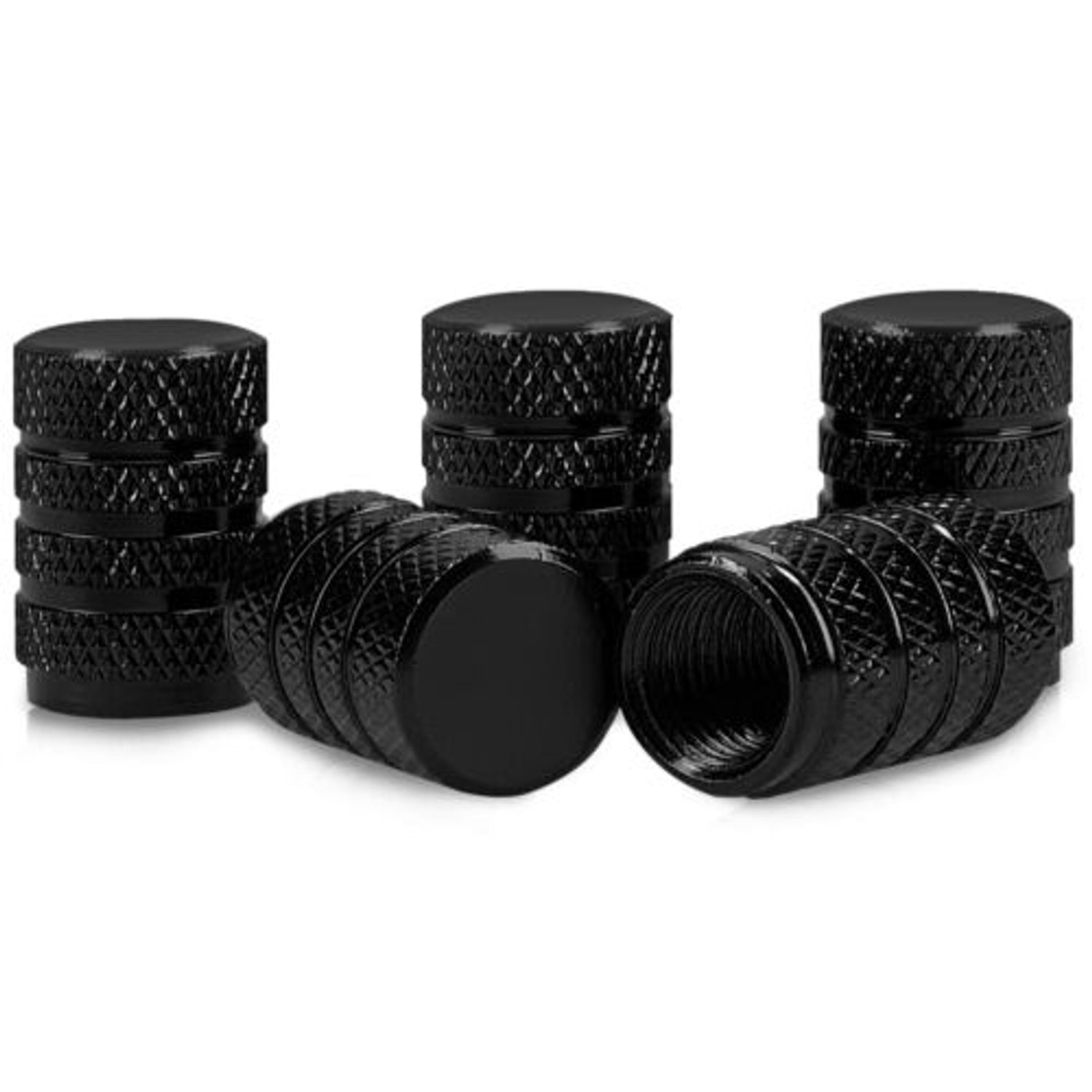 Set 5 Capace pentru valva , Kwmobile, Negru, Metal, 41665.01 fotografia produsului