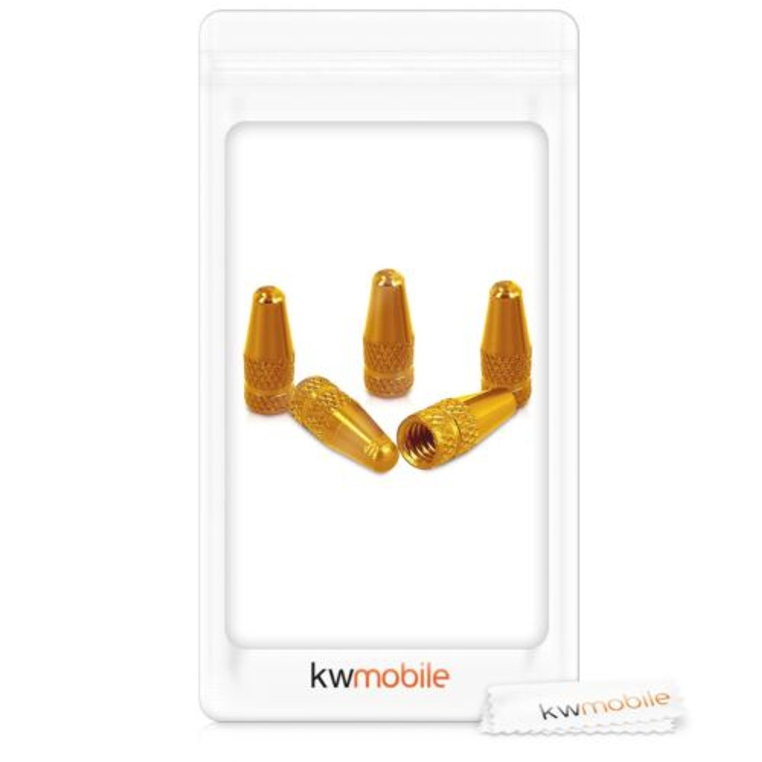 Set 5 Capace pentru valva , Kwmobile, Auriu, Metal, 45929.21 fotografia produsului View 4 L