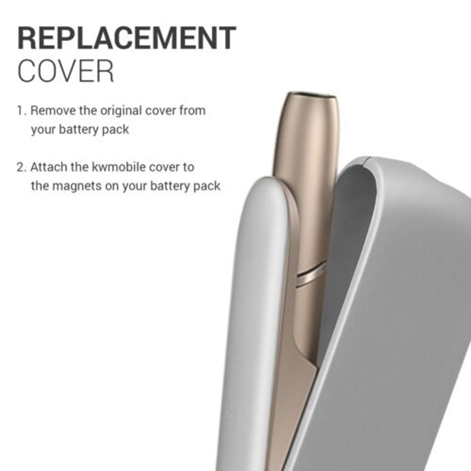 Husa pentru incarcator IQOS 3, Kwmobile, Gri, Plastic, 51262.02 fotografia produsului View 5 L