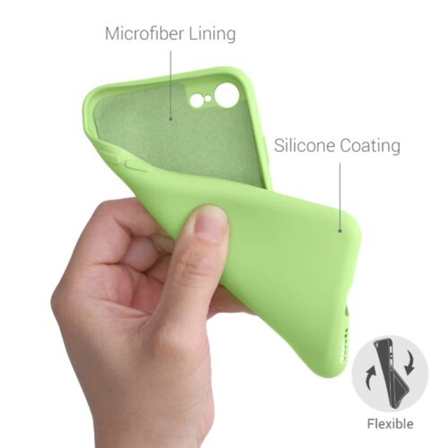 Husa pentru Apple iPhone 8/iPhone 7/iPhone SE 2, Silicon, Verde, 49979.214 fotografia produsului View 4 L