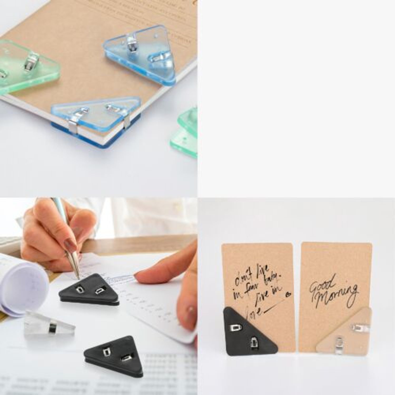 Set 20 Clipsuri pentru documente, Kwmobile, Negru/Transparent, Plastic, 58942.02 fotografia produsului View 10 L