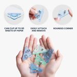 Set 10 Clipsuri pentru documente, Kwmobile, Albastru/Verde, Plastic, 58941.03 fotografia produsului View 7 S