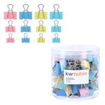 Set 60 Clipsuri pentru documente 19/25/32 mm, Kwmobile, Multicolor, Metal, 49442.16 fotografia produsului View 2 S