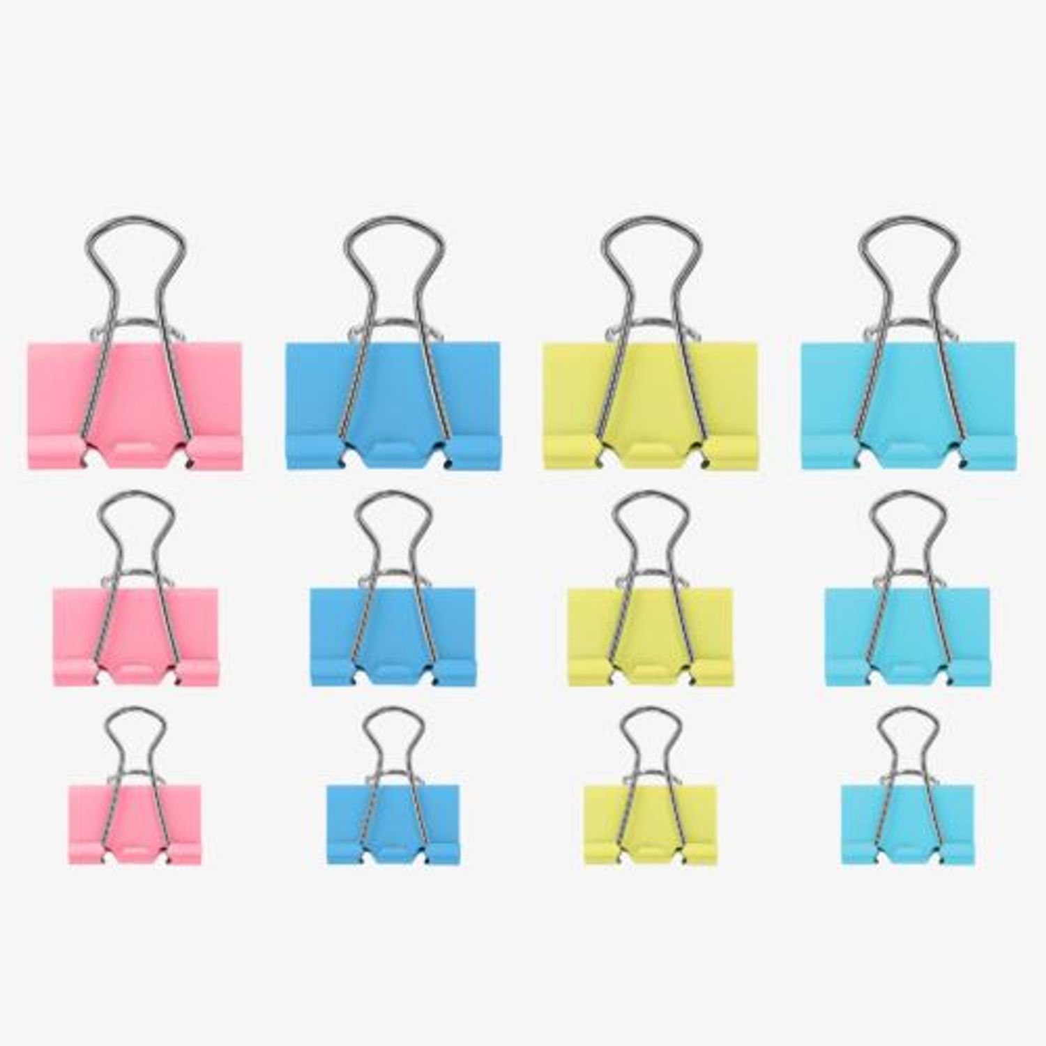 Set 60 Clipsuri pentru documente 19/25/32 mm, Kwmobile, Multicolor, Metal, 49442.16 fotografia produsului View 7 L