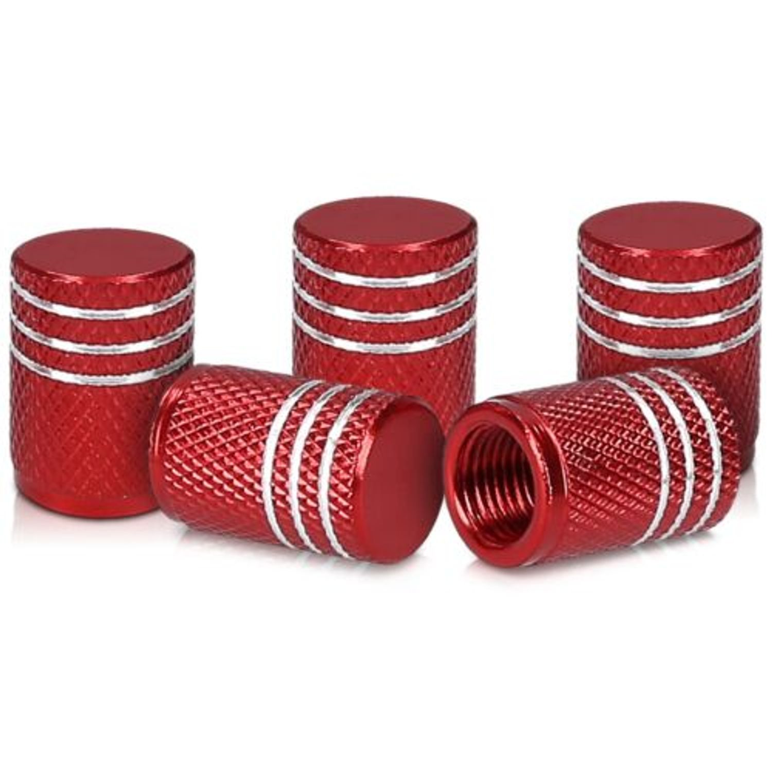 Set 5 Capace pentru valva , Kwmobile, Rosu, Metal, 41665.97 fotografia produsului