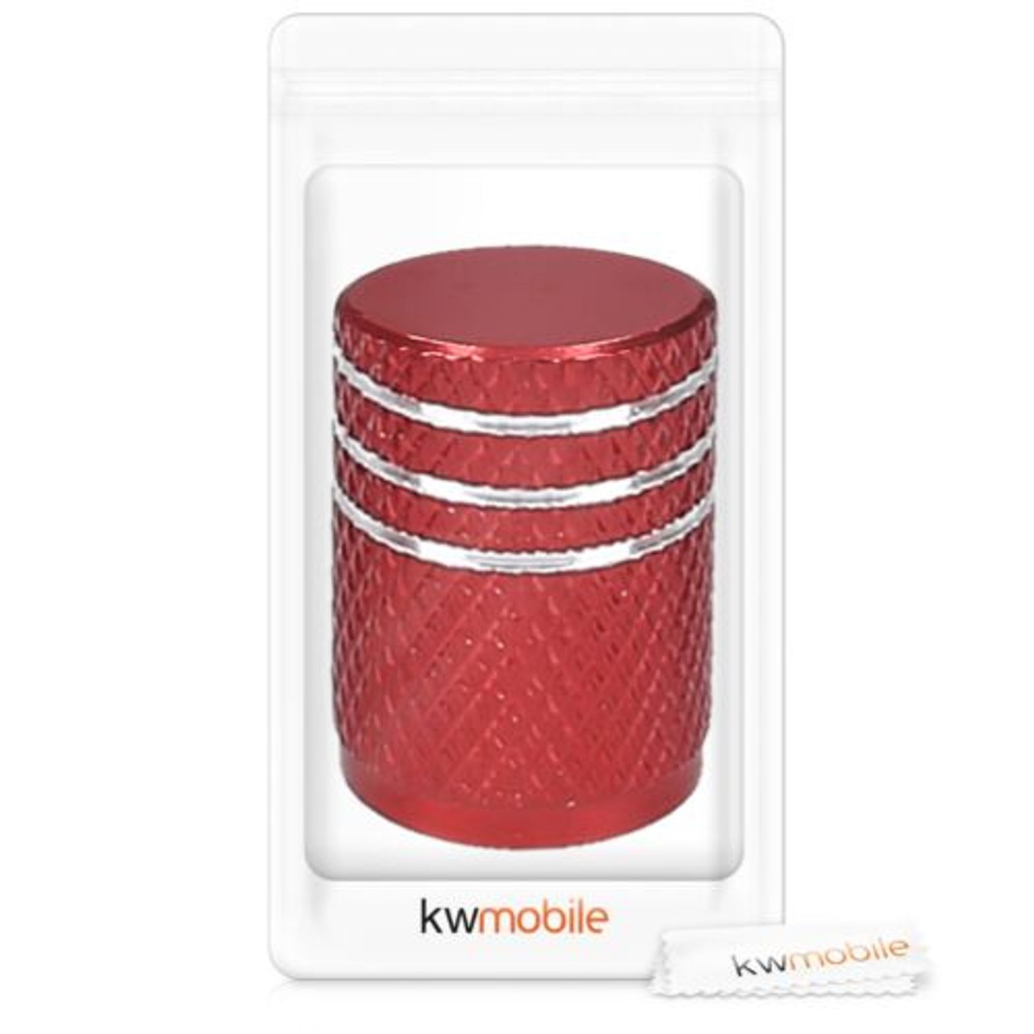 Set 5 Capace pentru valva , Kwmobile, Rosu, Metal, 41665.97 fotografia produsului View 8 L