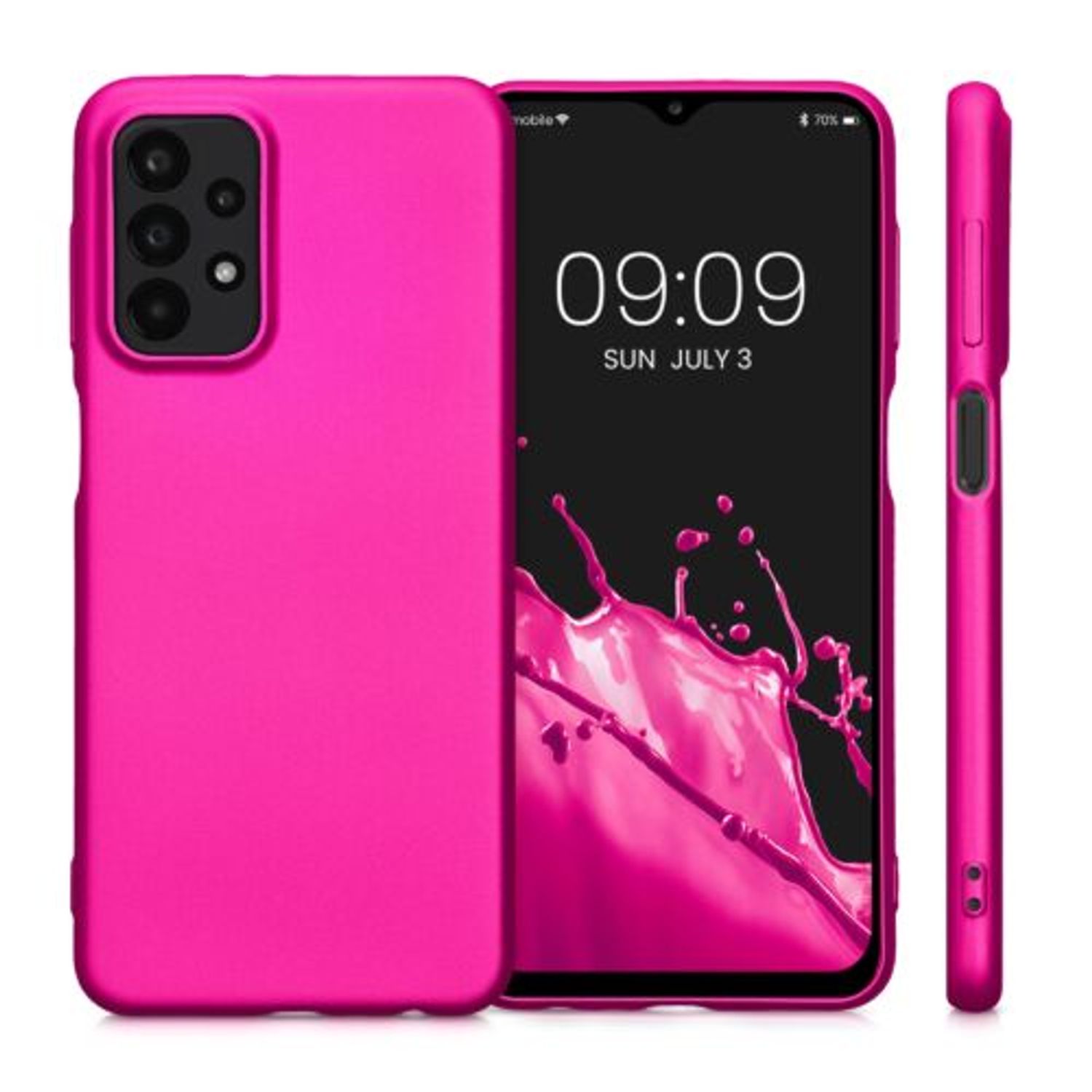 Husa Kwmobile pentru Samsung Galaxy A23, Silicon, Roz, 57955.65 fotografia produsului