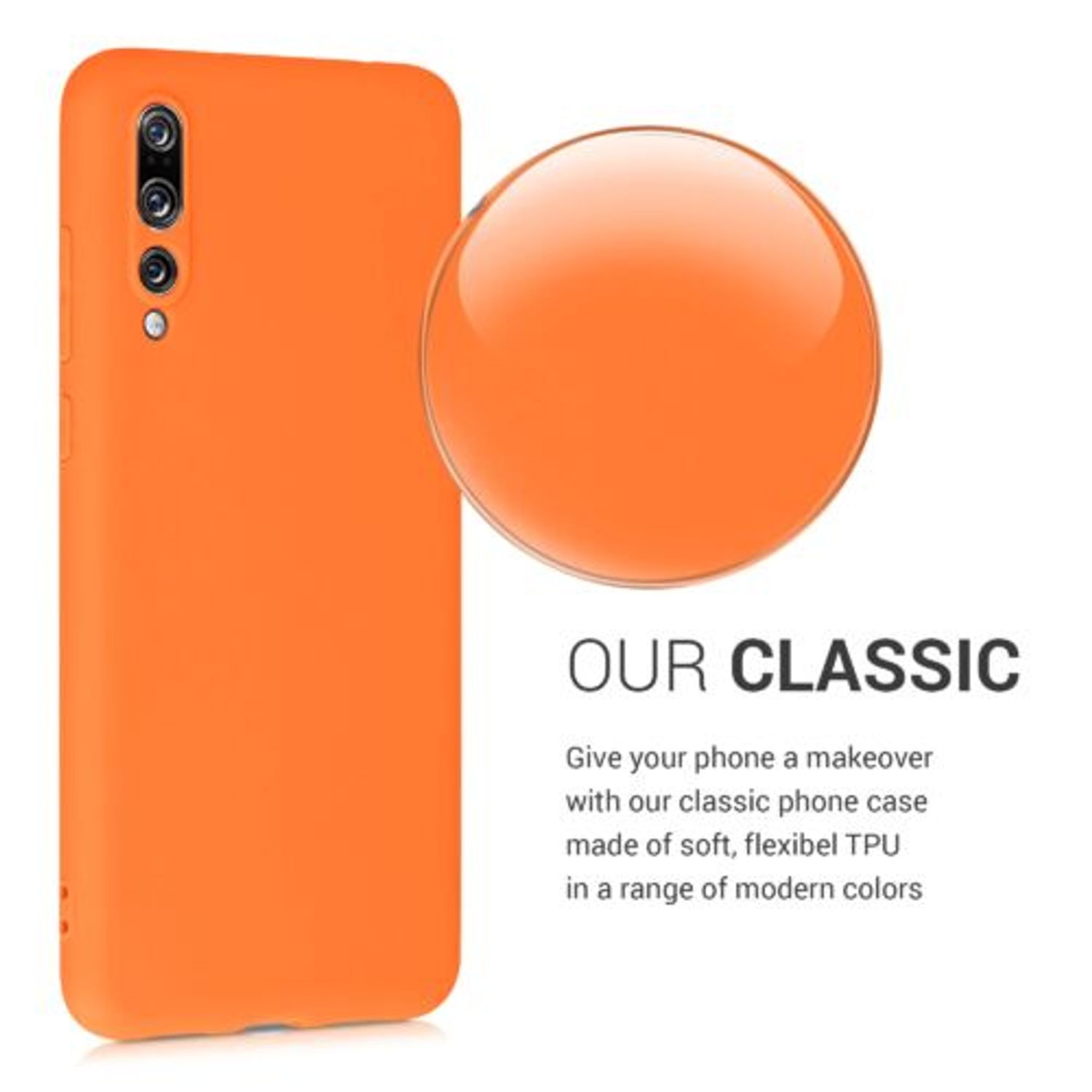 Husa pentru Huawei P20 Pro, Silicon, Portocaliu, 44223.150 fotografia produsului View 3 L
