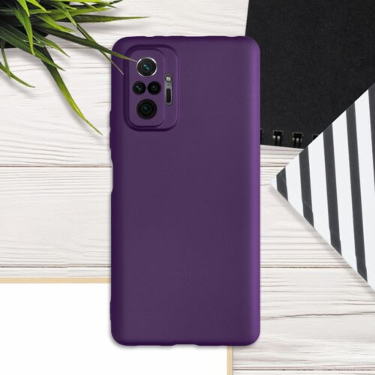 Husa pentru Xiaomi Redmi Note 10 Pro, Silicon, Mov, 54552.115 fotografia produsului View 6 L