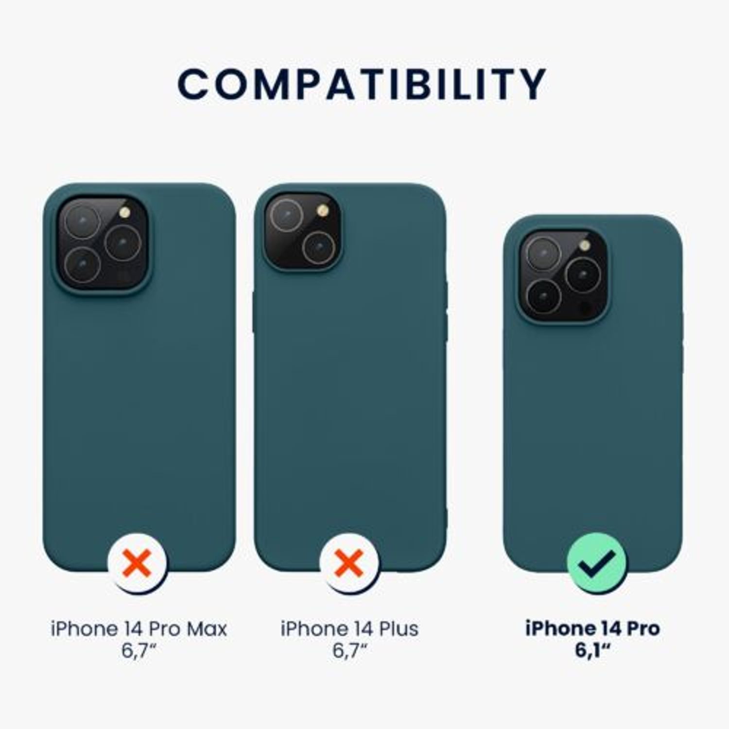 Husa Kwmobile pentru Apple iPhone 14 Pro, Silicon, Verde, 59077.57 fotografia produsului View 2 L