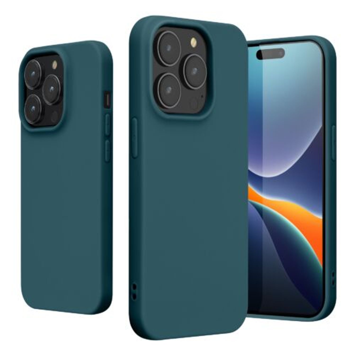 Husa Kwmobile pentru Apple iPhone 14 Pro, Silicon, Verde, 59077.57 fotografia produsului