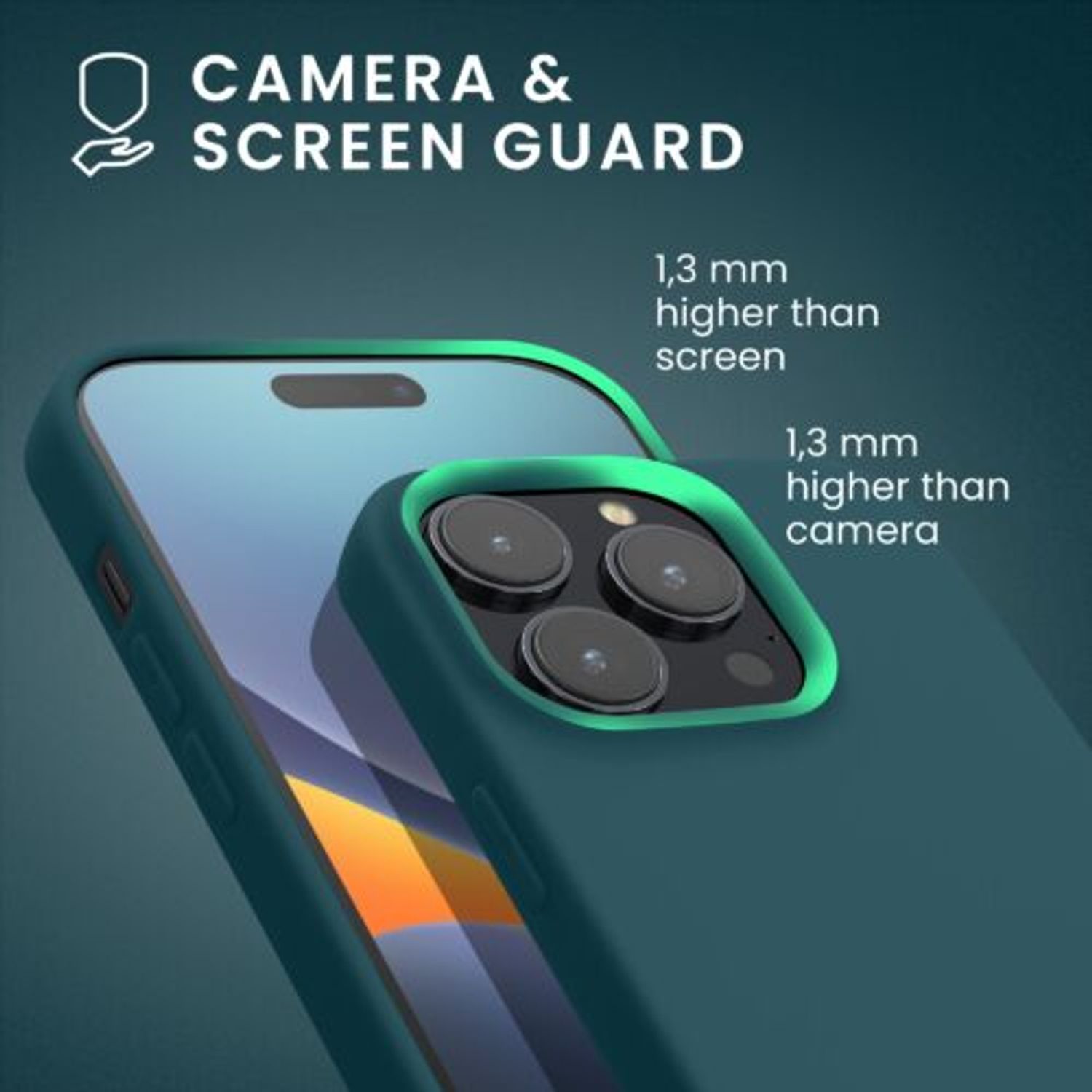 Husa Kwmobile pentru Apple iPhone 14 Pro, Silicon, Verde, 59077.57 fotografia produsului View 6 L