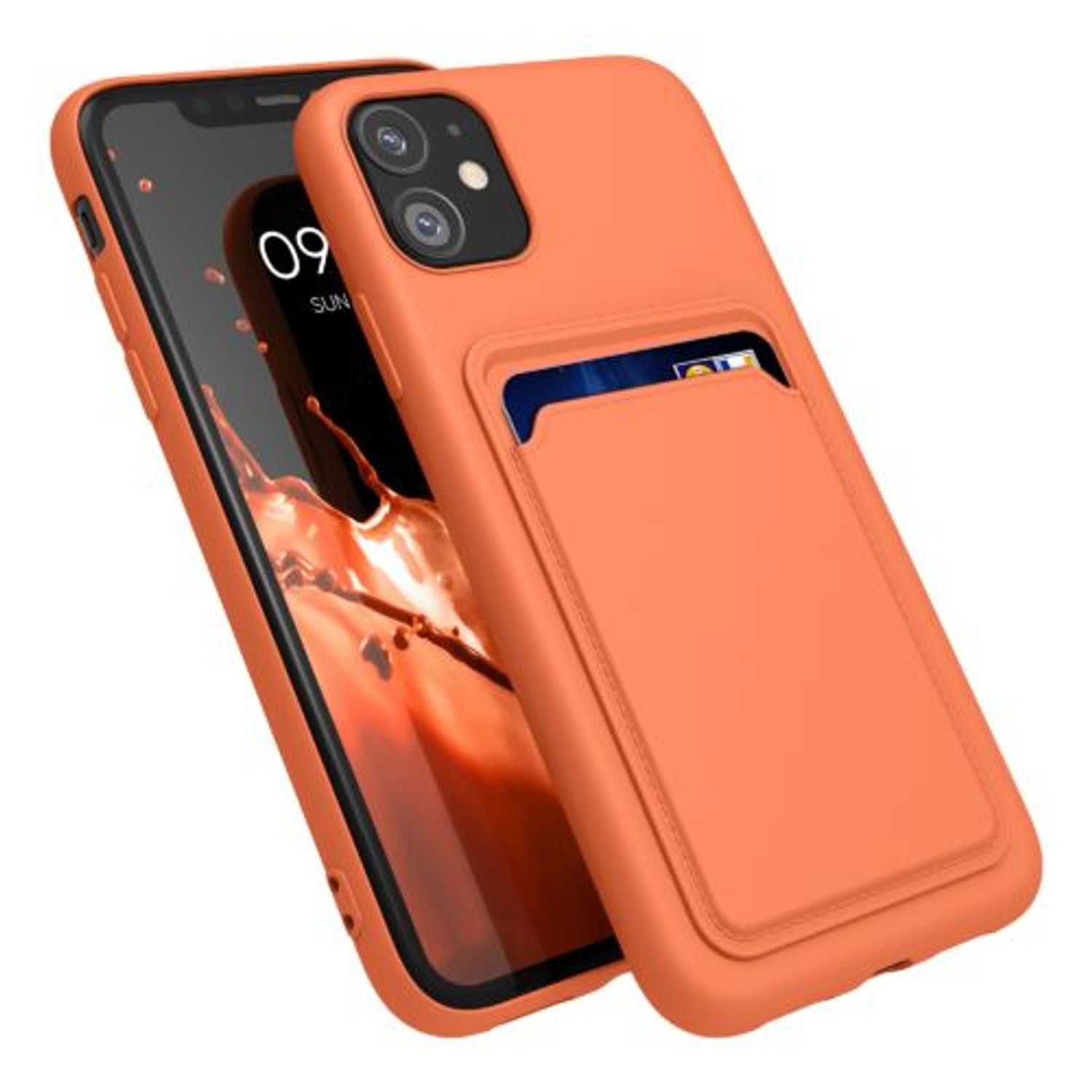 Husa pentru iPhone 11, Silicon, Portocaliu, 55114.29 fotografia produsului View 2 L