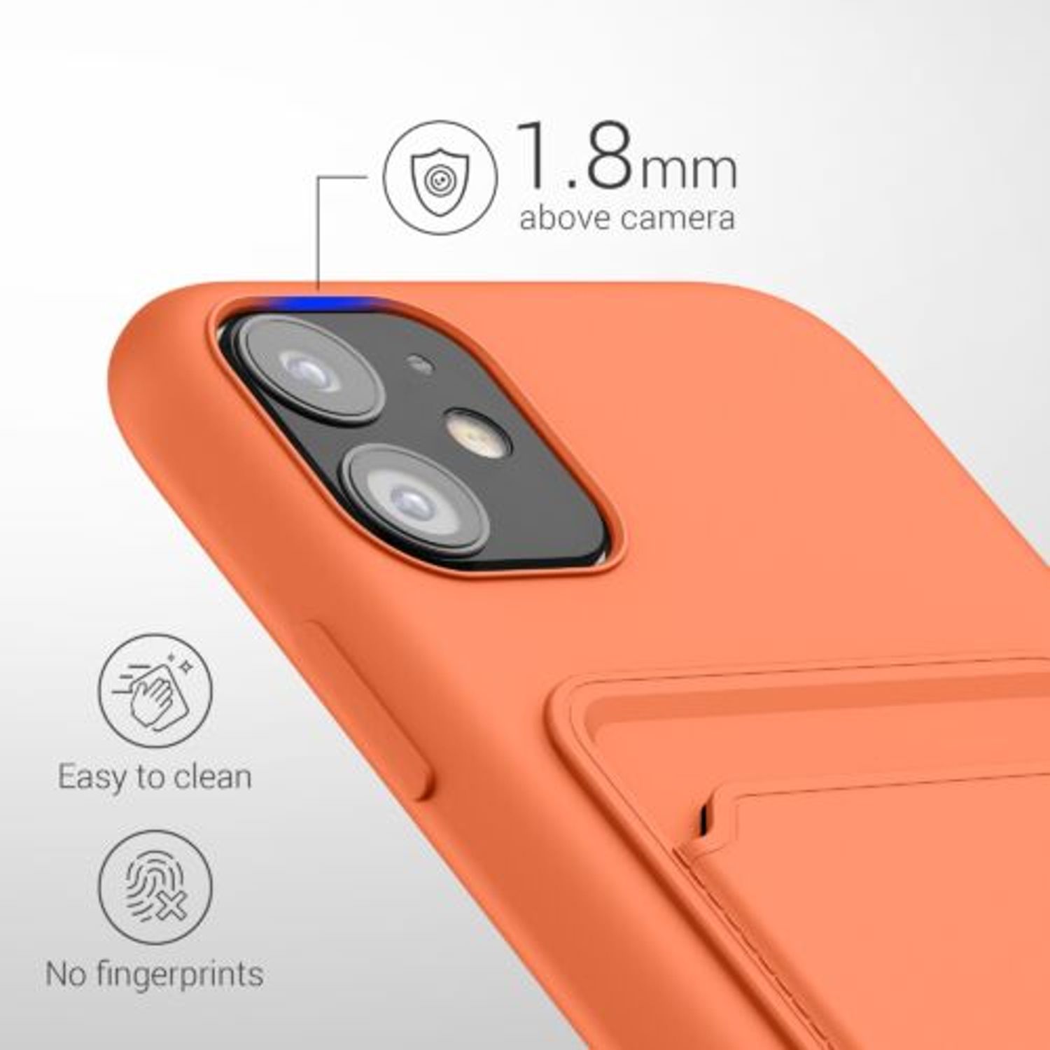 Husa pentru iPhone 11, Silicon, Portocaliu, 55114.29 fotografia produsului View 3 L