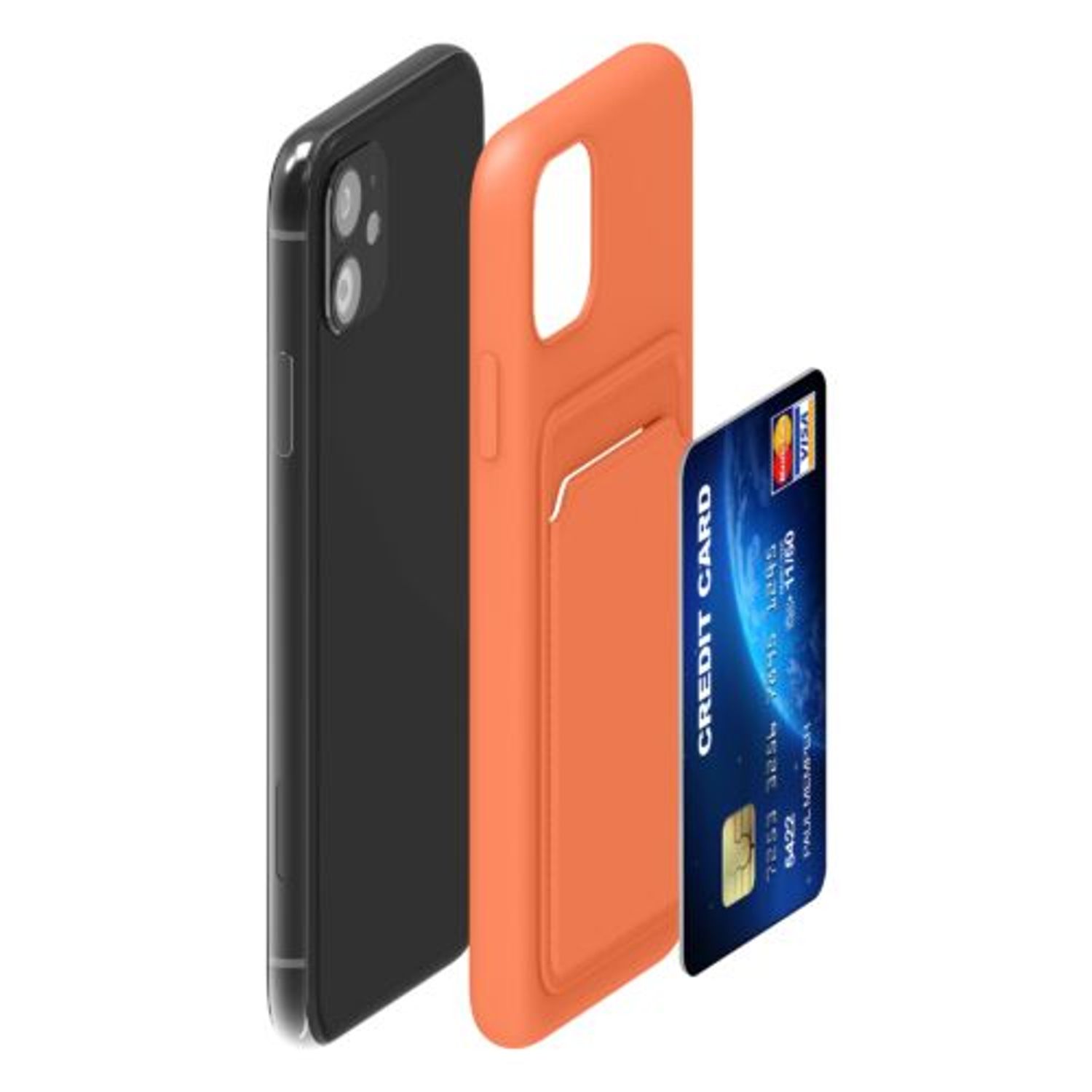 Husa pentru iPhone 11, Silicon, Portocaliu, 55114.29 fotografia produsului View 8 L
