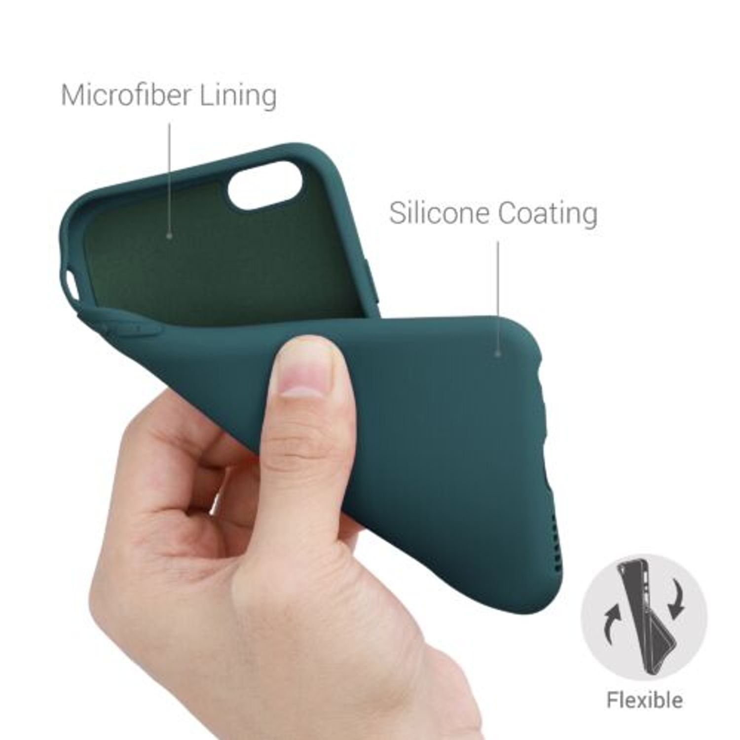 Husa pentru Apple iPhone 6/iPhone 6s, Silicon, Verde, 49980.57 fotografia produsului View 3 L