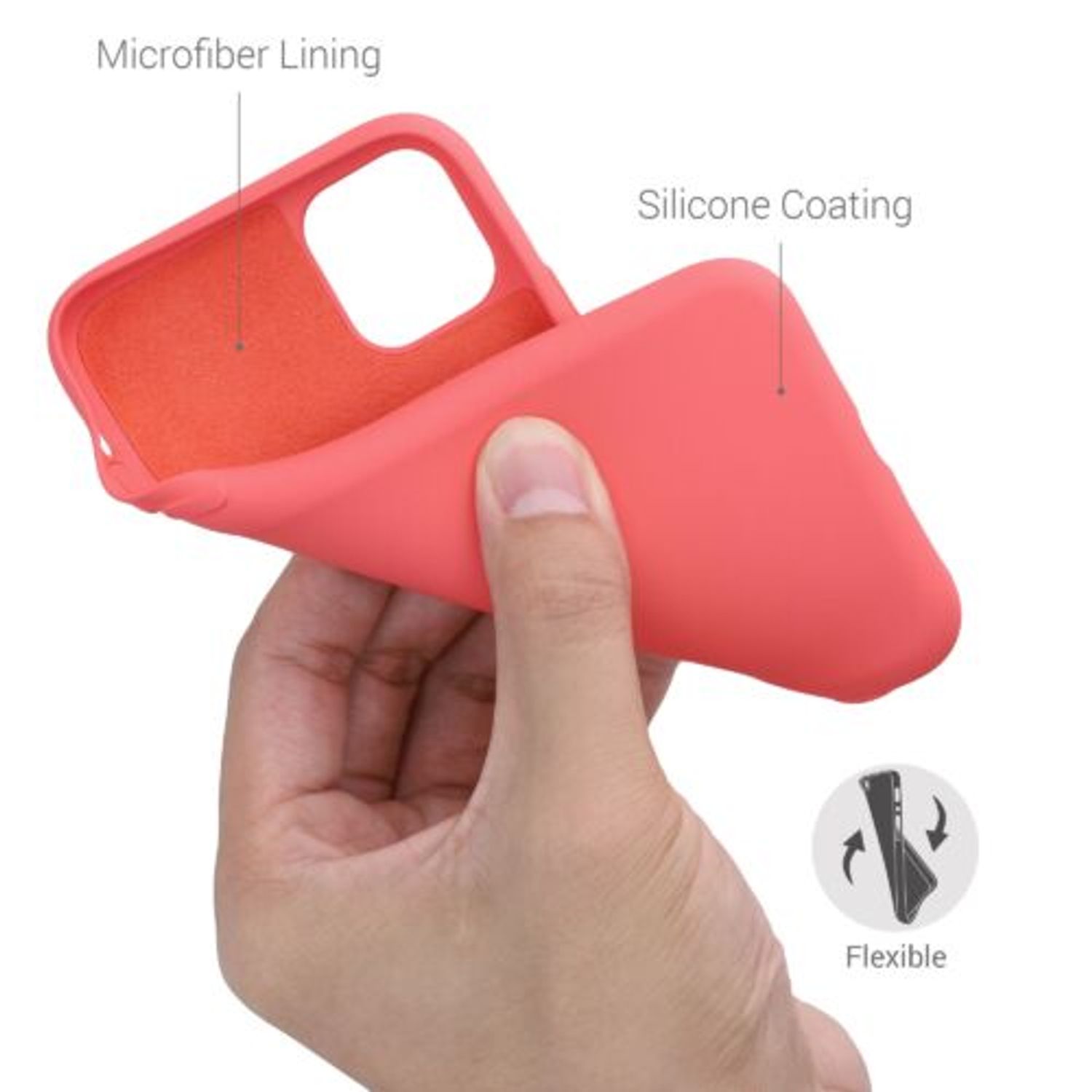 Husa pentru iPhone 11, Silicon, Roz, 50791.219 fotografia produsului View 4 L