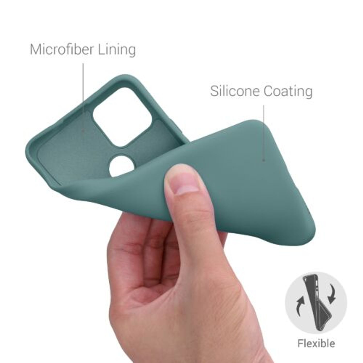 Husa pentru Google Pixel 4a 5G, Silicon, Verde, 53779.207 fotografia produsului View 4 L