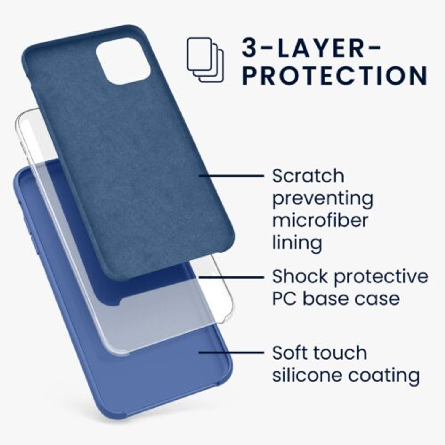 Husa pentru iPhone 11, Silicon, Albastru, 49724.17 fotografia produsului View 3 L