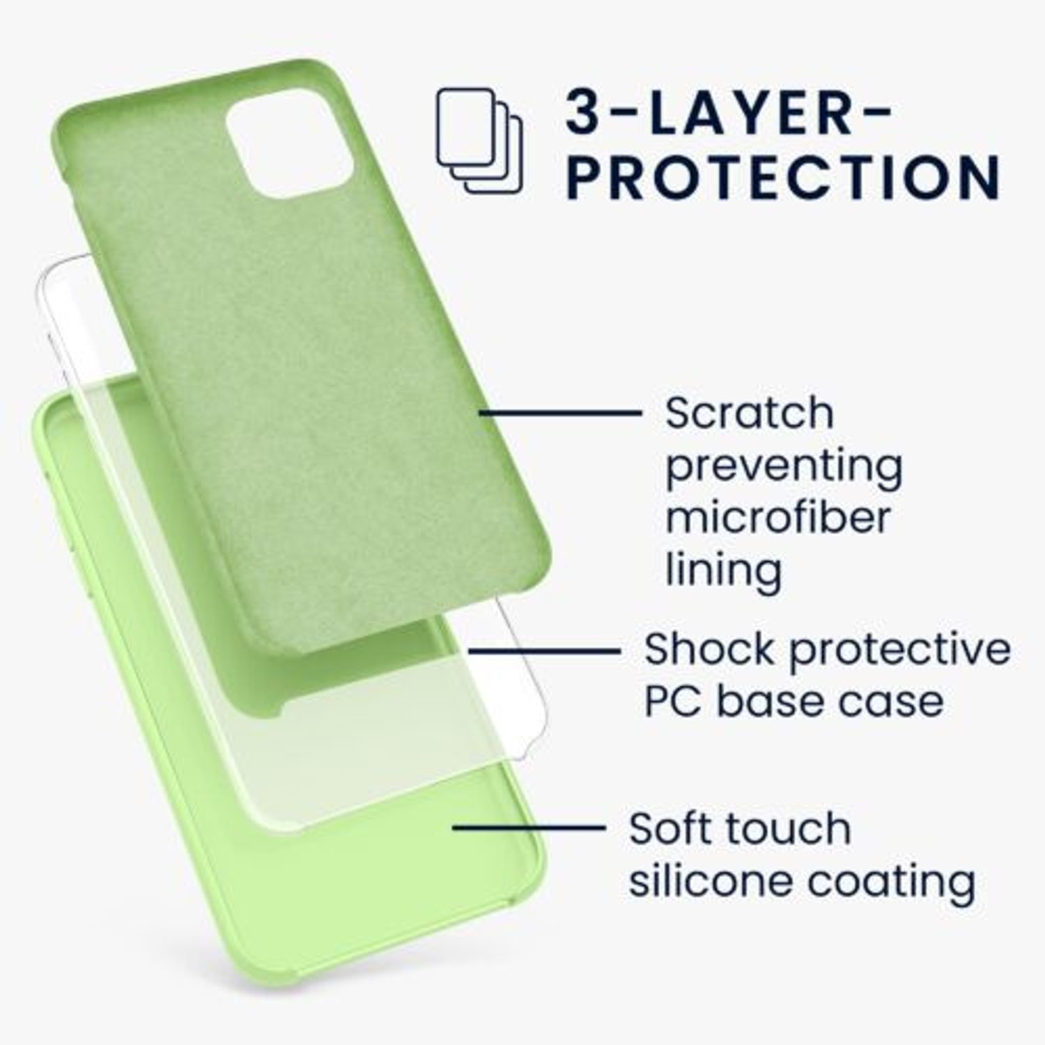 Husa pentru Apple iPhone 11, Silicon, Verde, 49724.214 fotografia produsului View 3 L