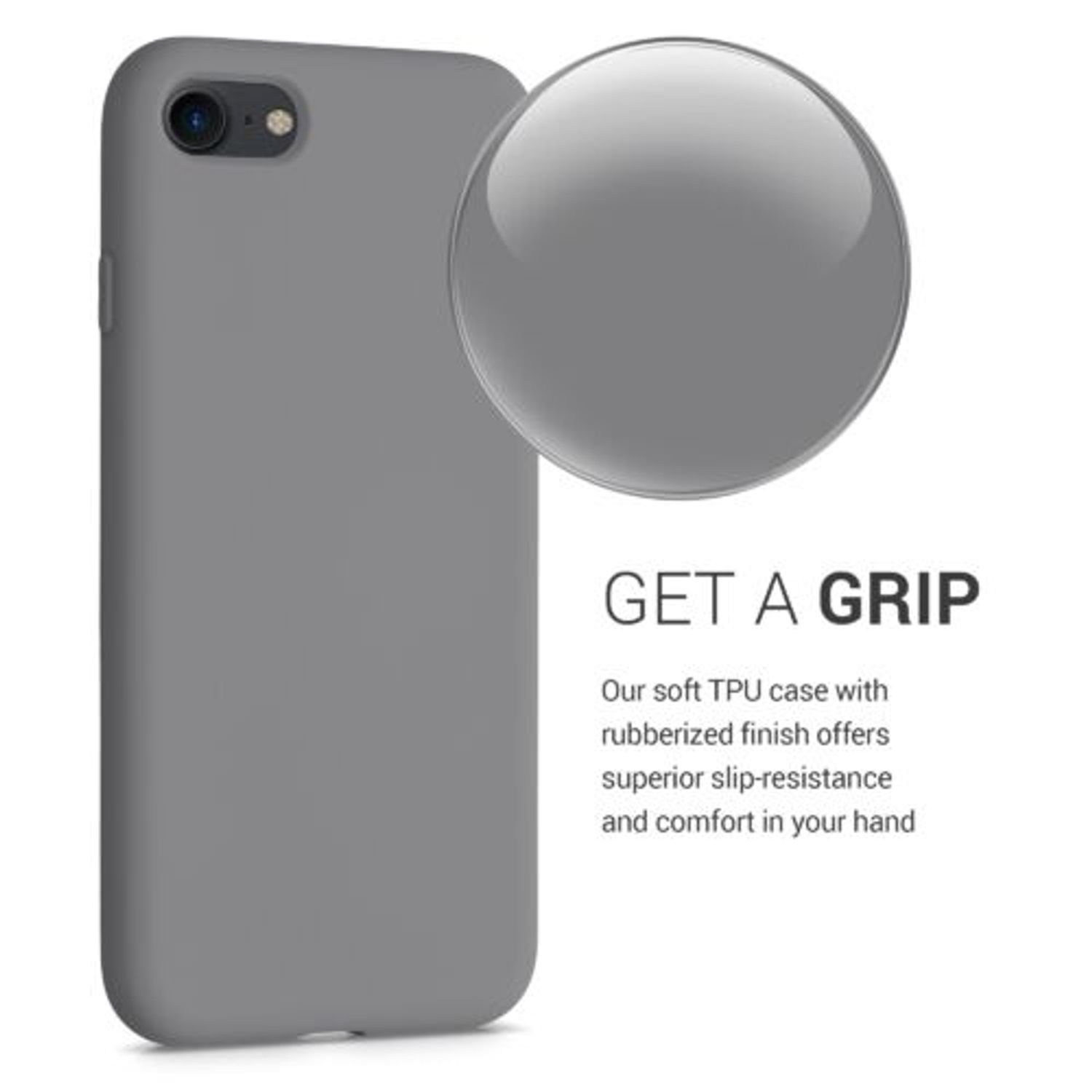 Husa pentru Apple iPhone 8/iPhone 7/iPhone SE 2, Silicon, Gri, 49979.155 fotografia produsului View 5 L