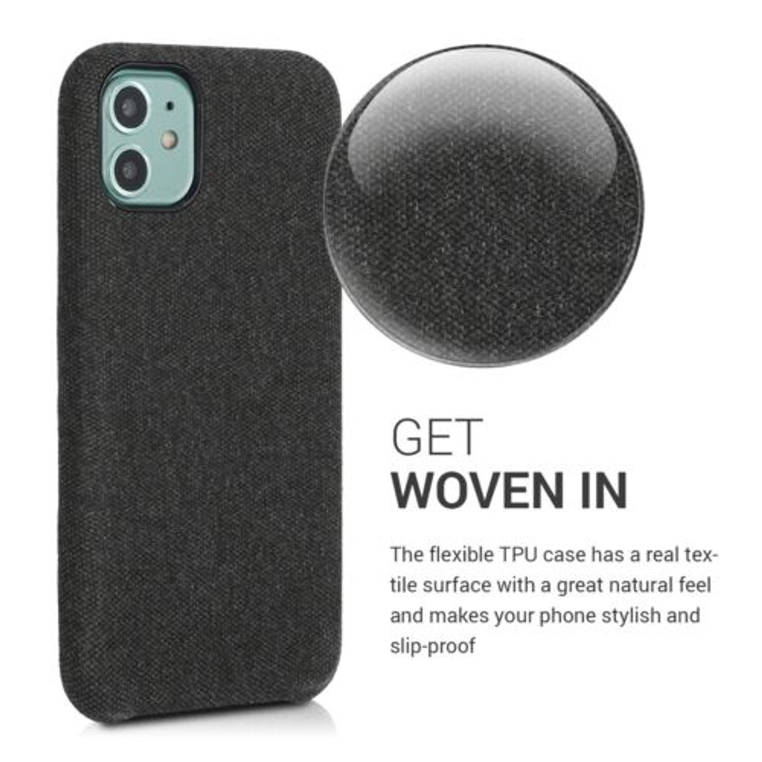 Husa pentru Apple iPhone 11, Textil, Negru, 49805.01 fotografia produsului View 6 L
