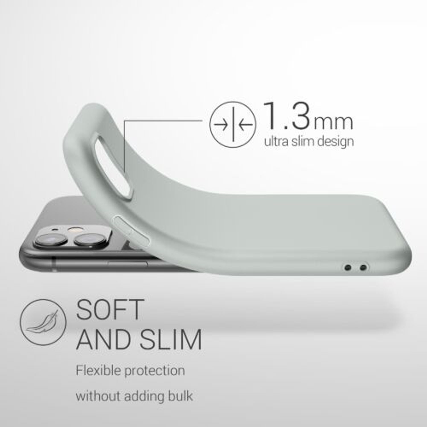 Husa pentru Apple iPhone 11, Silicon, Gri, 49787.70 fotografia produsului View 3 L