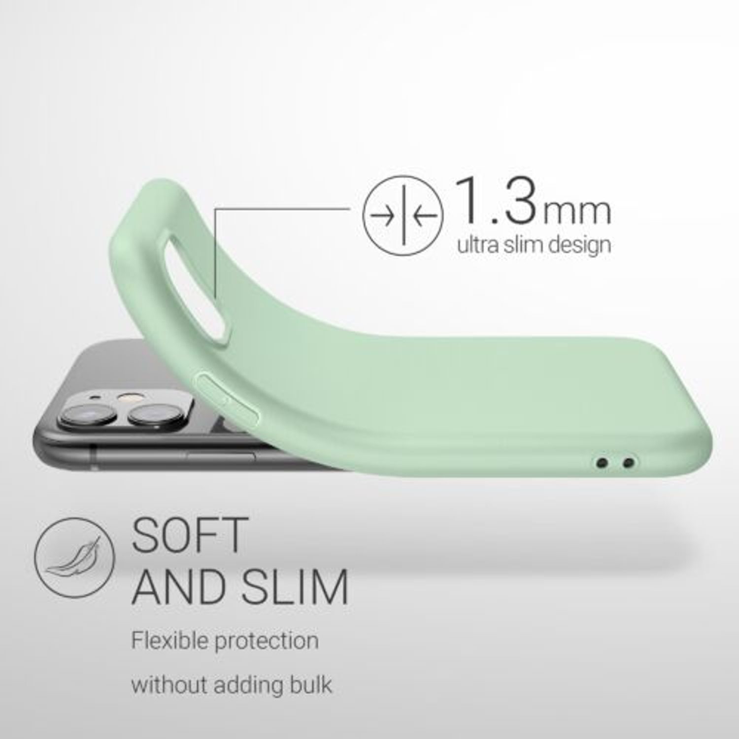 Husa pentru Apple iPhone 11, Silicon, Verde, 49787.50 fotografia produsului View 3 L