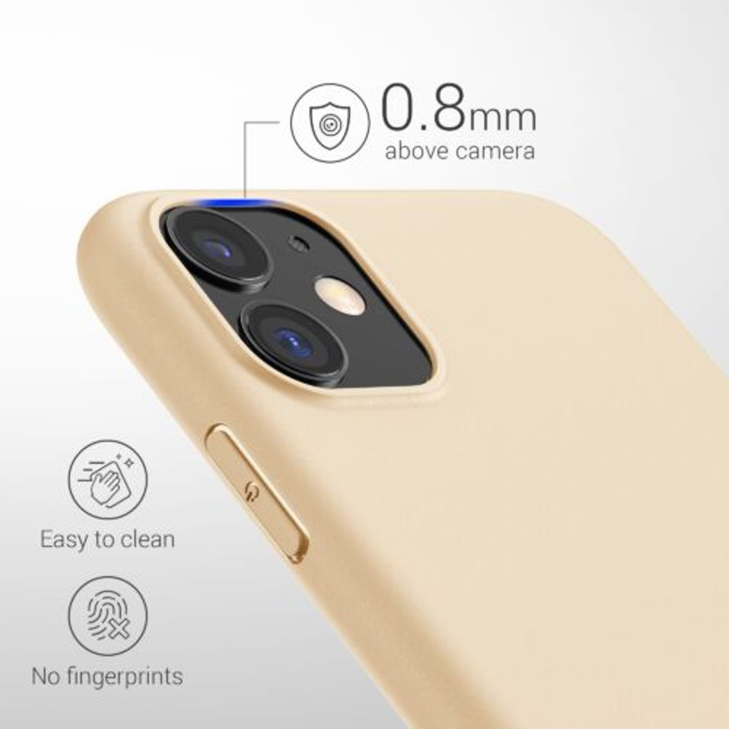 Husa pentru Apple iPhone 11, Silicon, Crem, 49787.125 fotografia produsului View 3 L