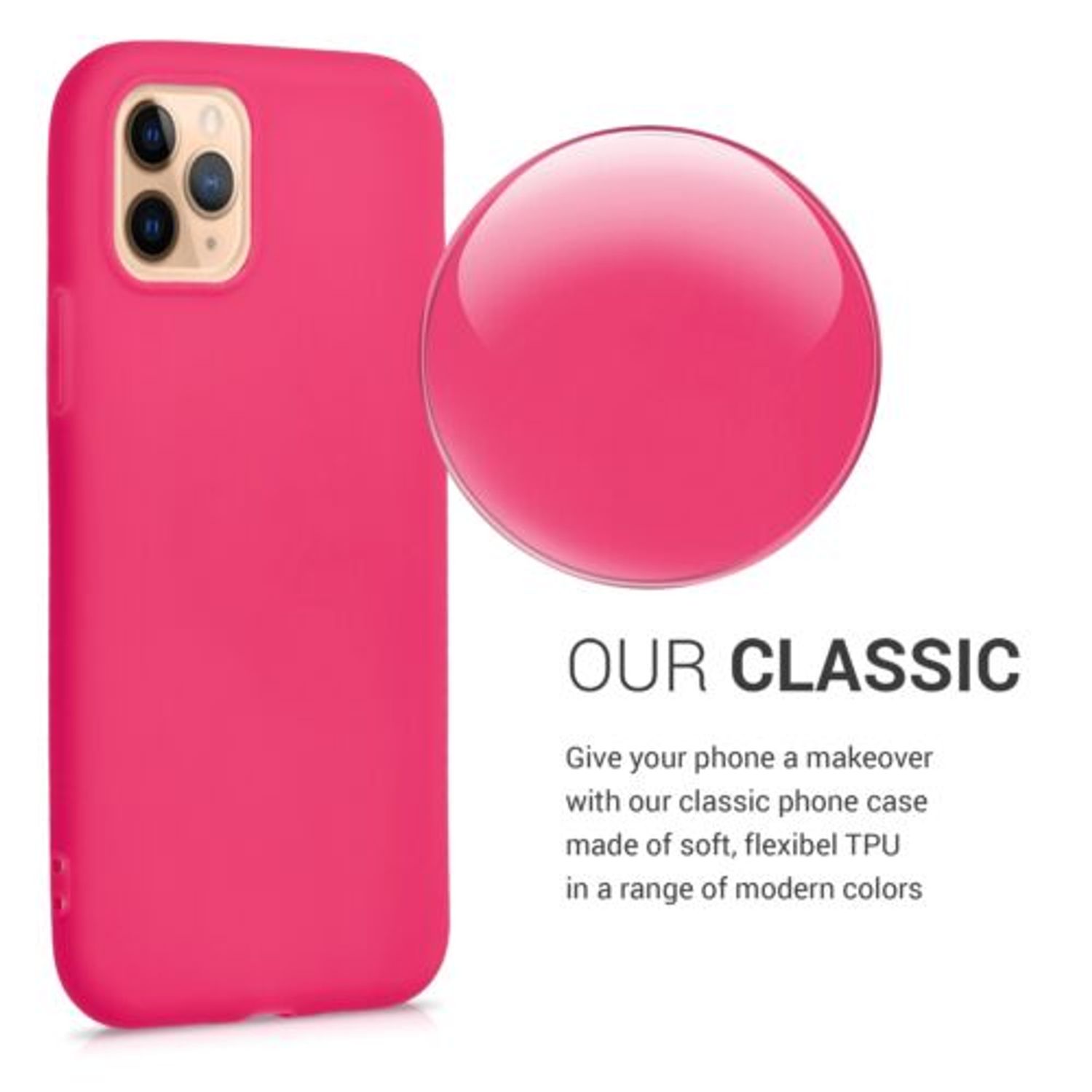 Husa pentru iPhone 11 Pro Max, Silicon, Roz, 49782.77 fotografia produsului View 4 L