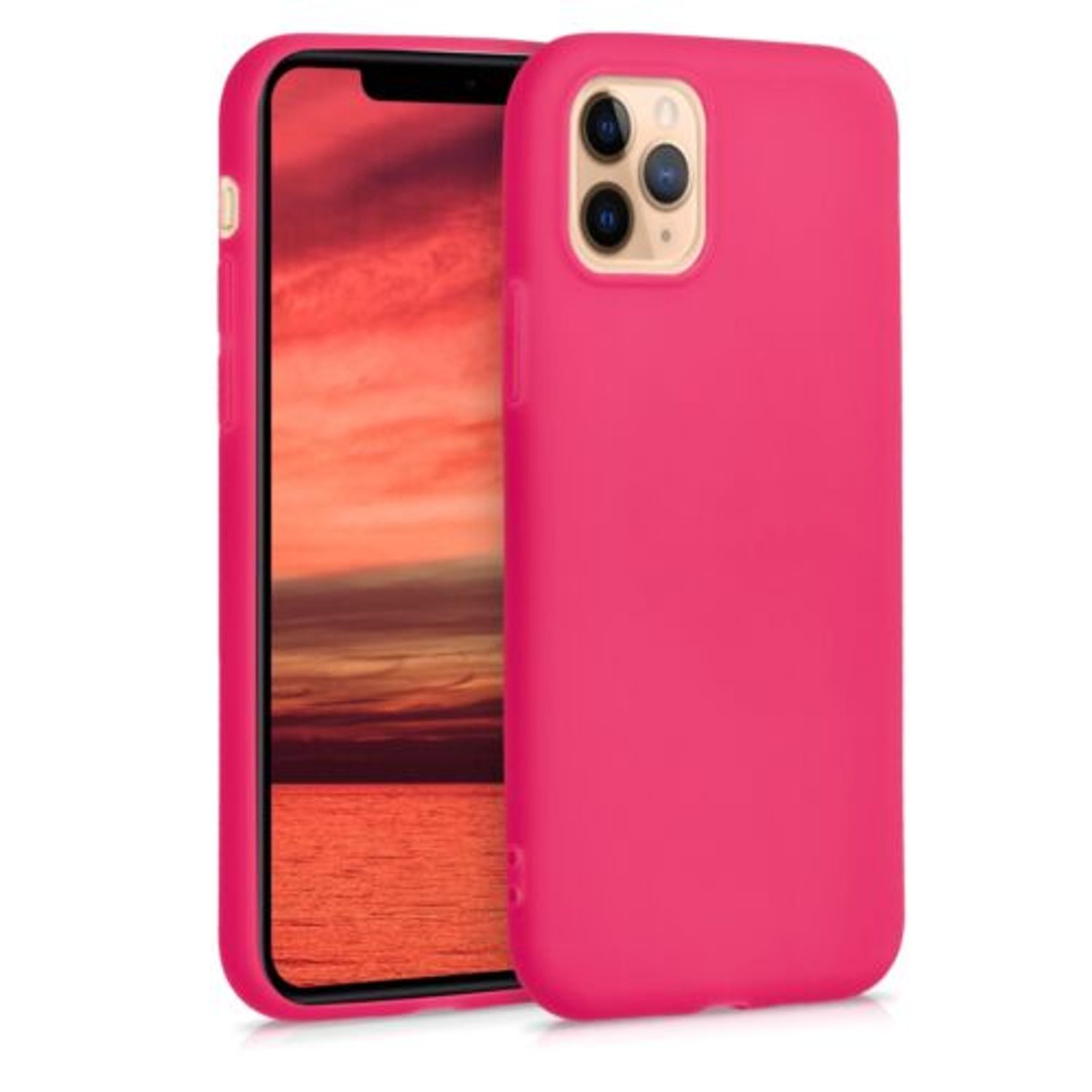 Husa pentru iPhone 11 Pro Max, Silicon, Roz, 49782.77 fotografia produsului