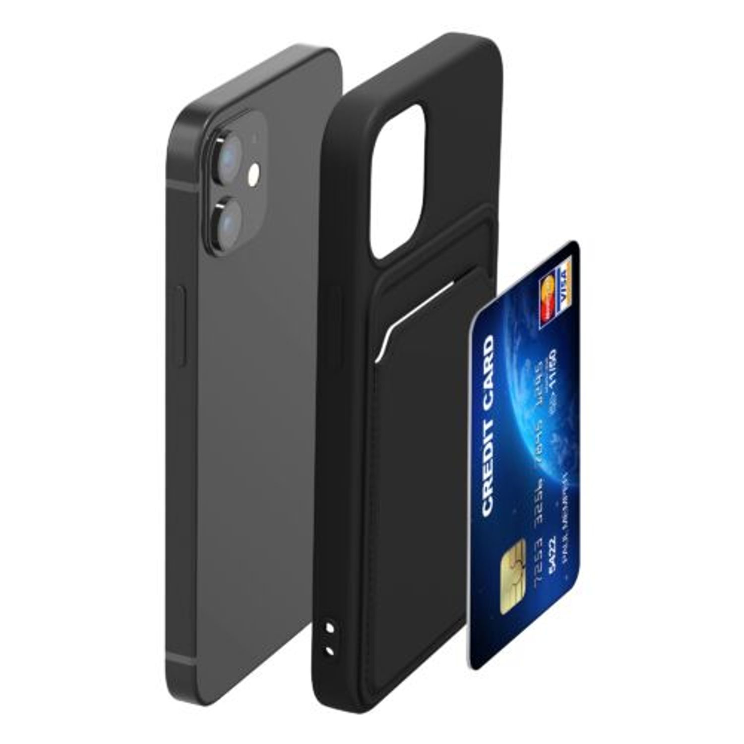 Husa pentru iPhone 12 Mini, Silicon, Negru, 55111.01 fotografia produsului View 3 L