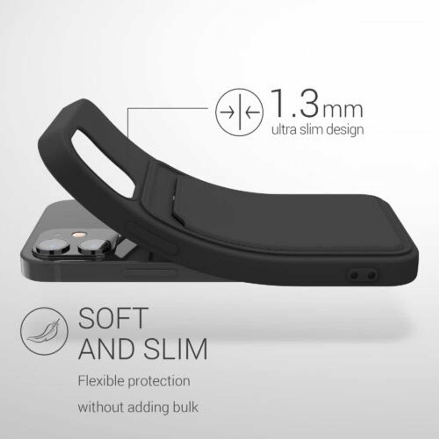 Husa pentru iPhone 12 Mini, Silicon, Negru, 55111.01 fotografia produsului View 7 L