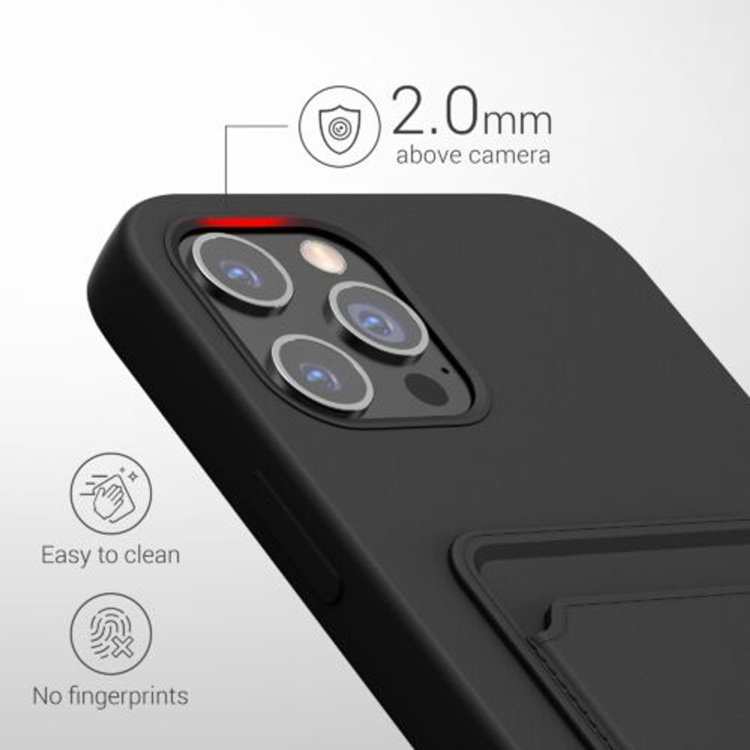 Husa pentru iPhone 12 Pro Max, Silicon, Negru, 55113.01 fotografia produsului View 4 L