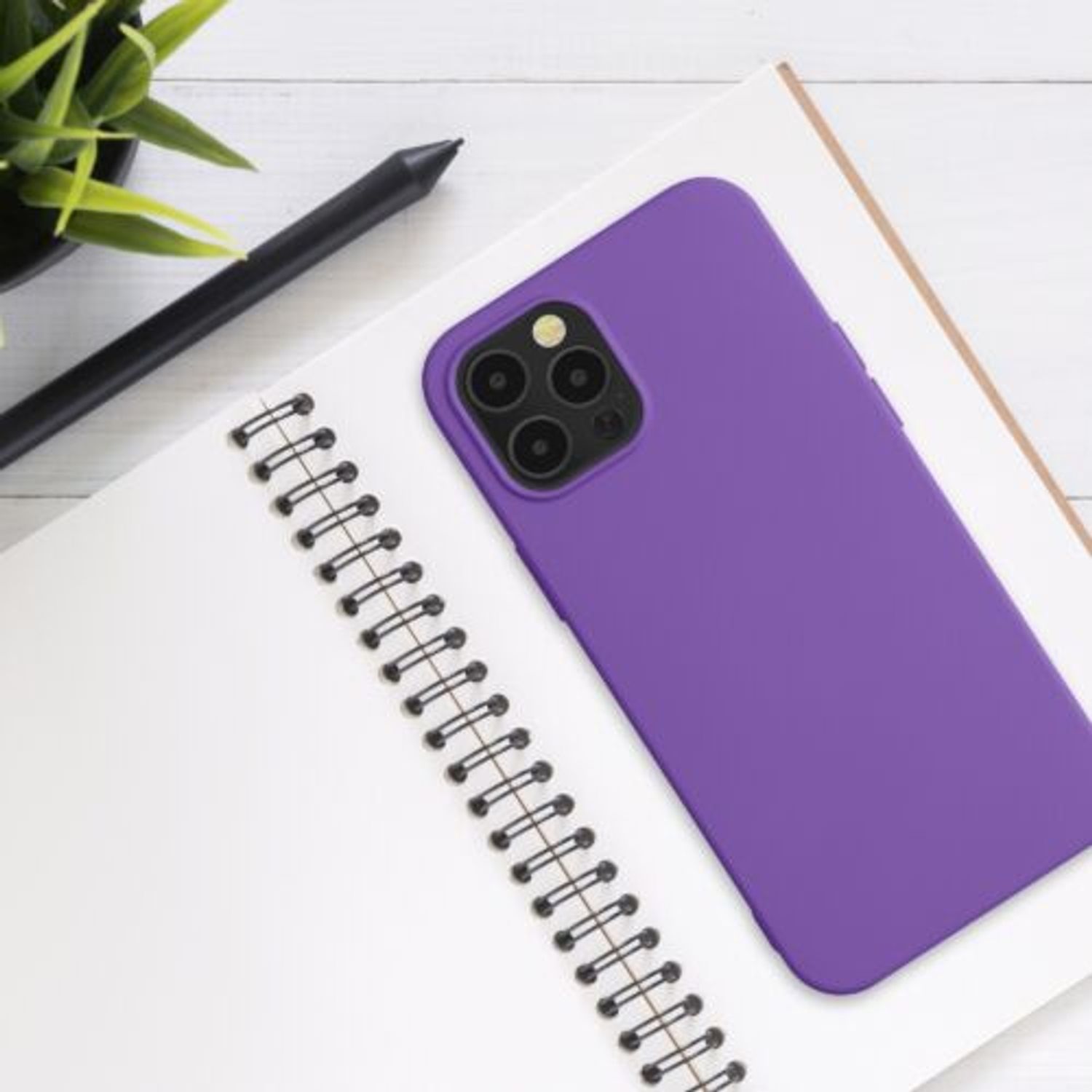 Husa pentru iPhone 12 Pro Max, Silicon, Mov, 52714.221 fotografia produsului View 3 L