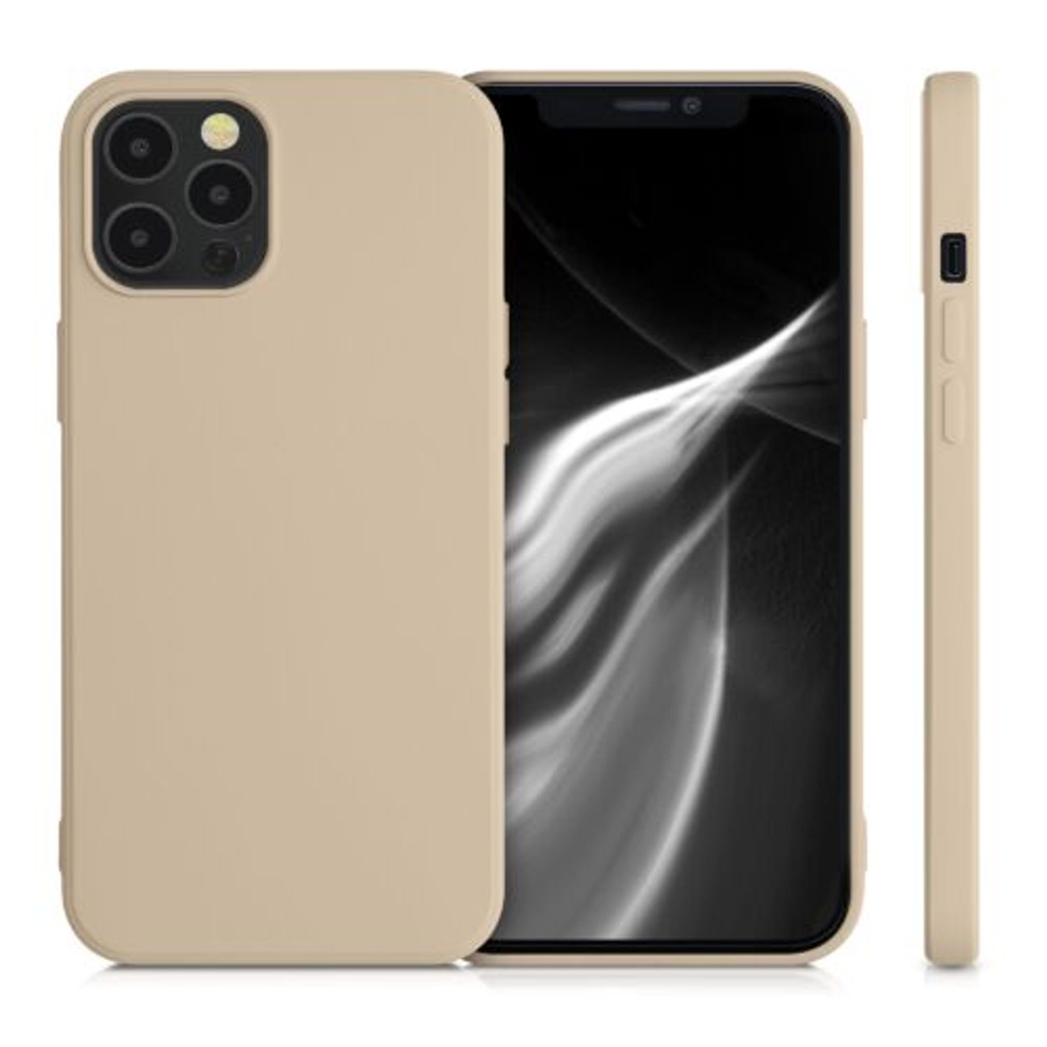 Husa pentru Apple iPhone 12 Pro Max, Silicon, Crem, 52714.10 fotografia produsului View 2 L