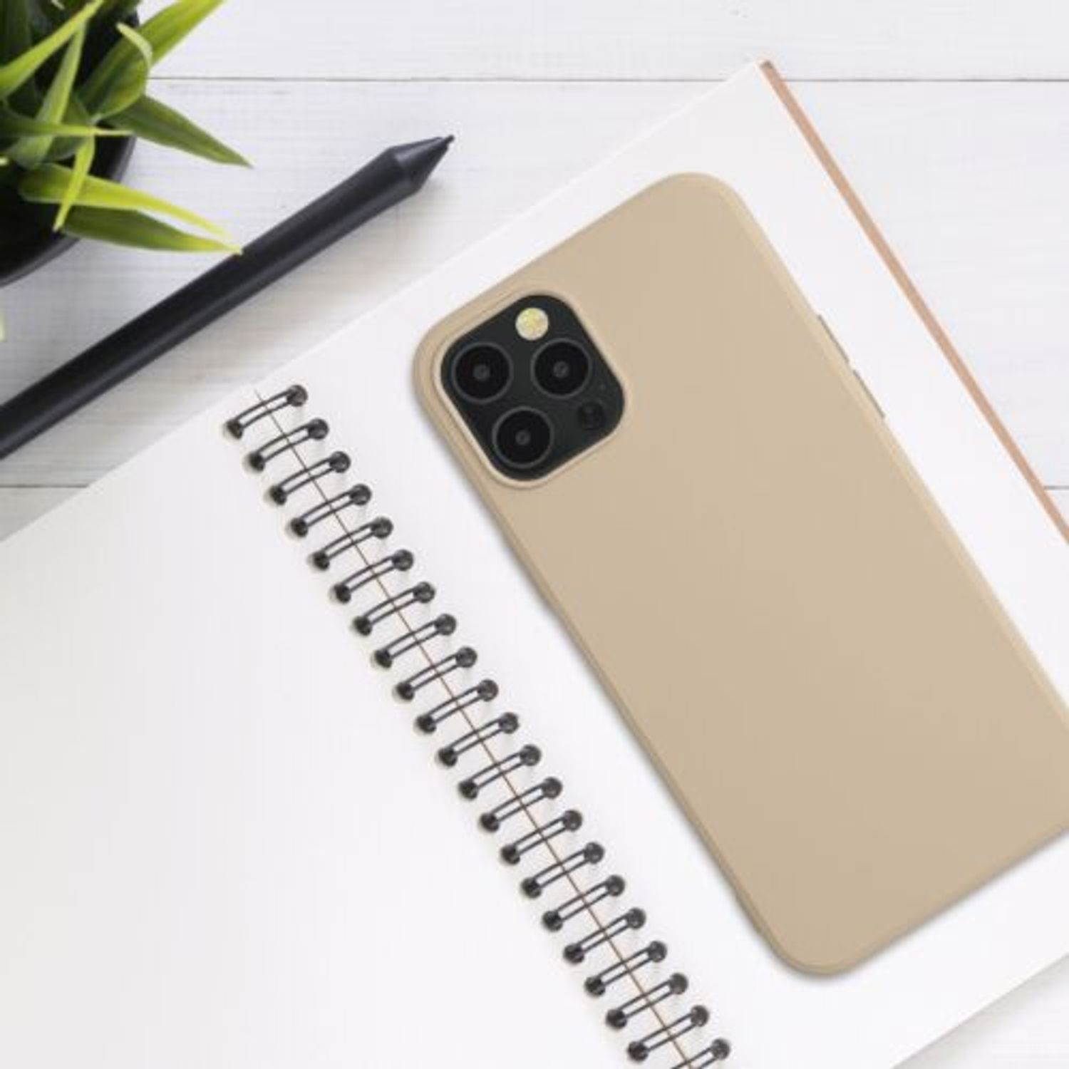 Husa pentru Apple iPhone 12 Pro Max, Silicon, Crem, 52714.10 fotografia produsului View 6 L