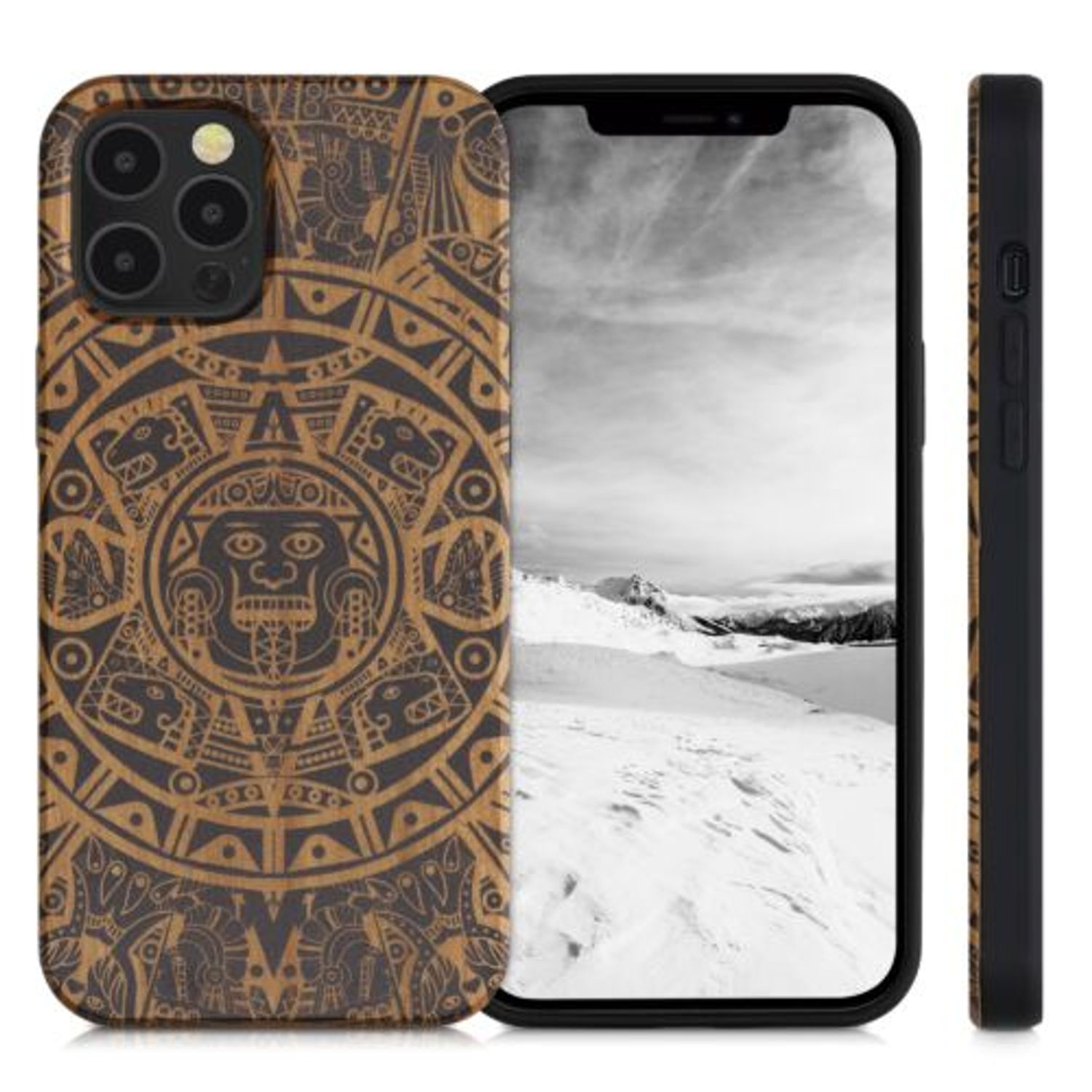 Husa pentru iPhone 12 Pro Max, Lemn, Maro, 52736.06 fotografia produsului View 2 L