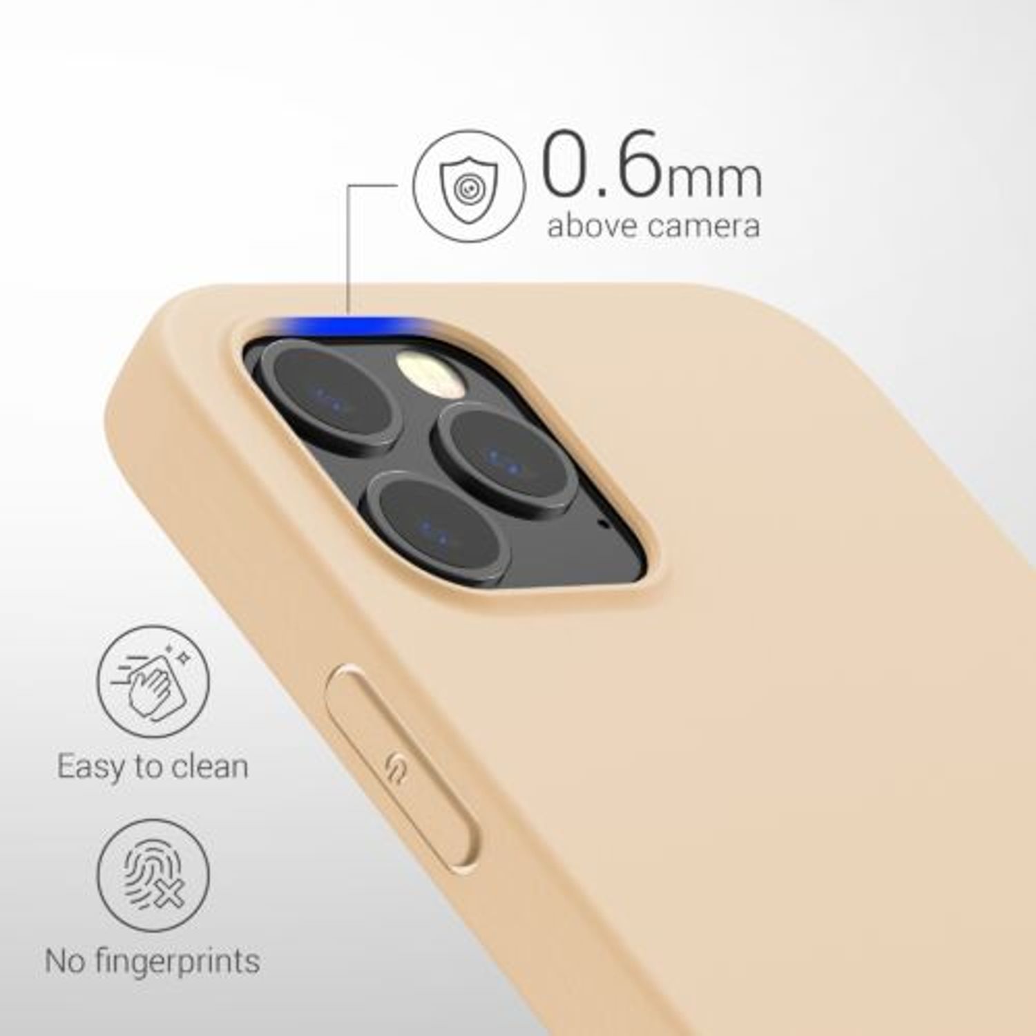 Husa pentru Apple iPhone 12 Pro Max, Silicon, Crem, 53940.154 fotografia produsului View 5 L